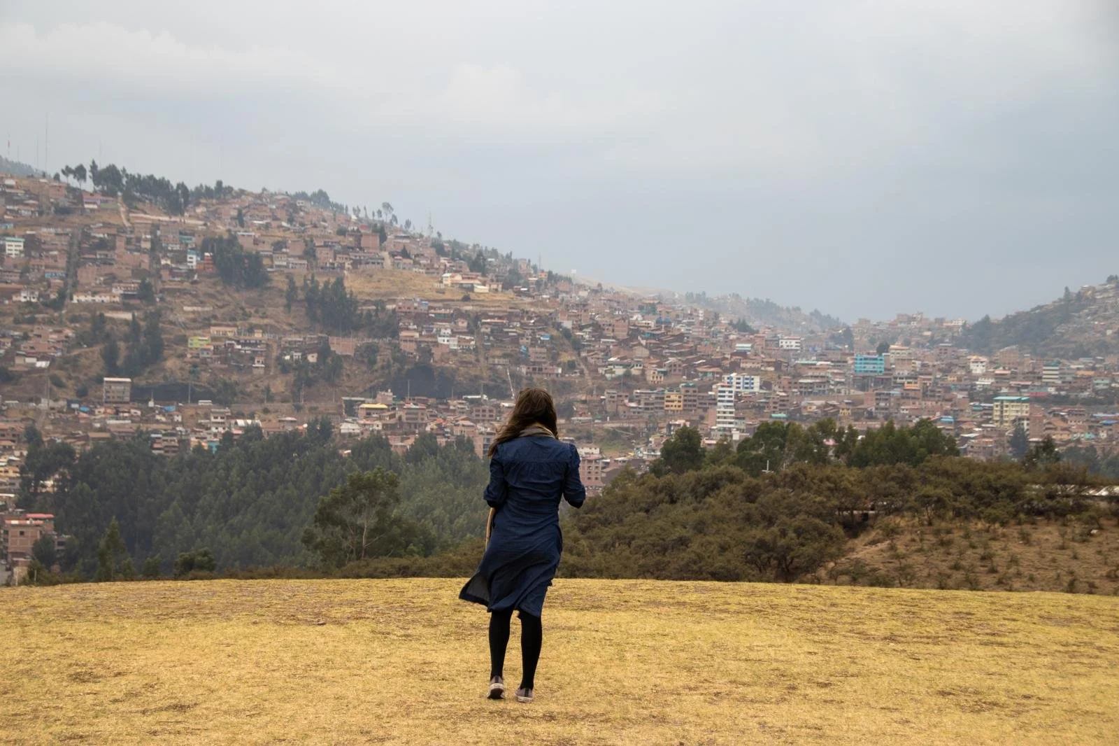 Vista de Cusco desde Sacsayhuamán en la tarde