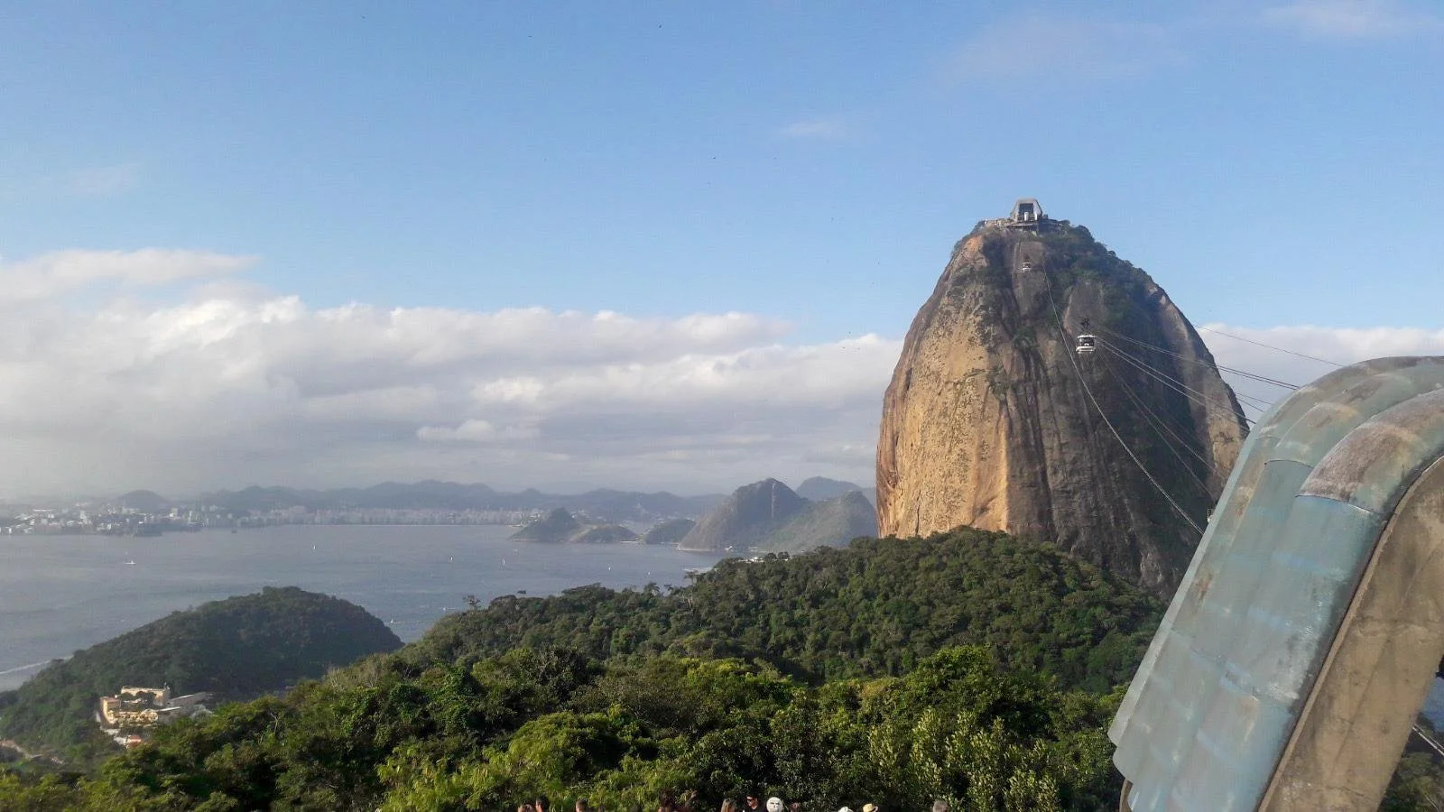 Teleférico al Pan de Azúcar en Rio de Janeiro con vista de la ciudad