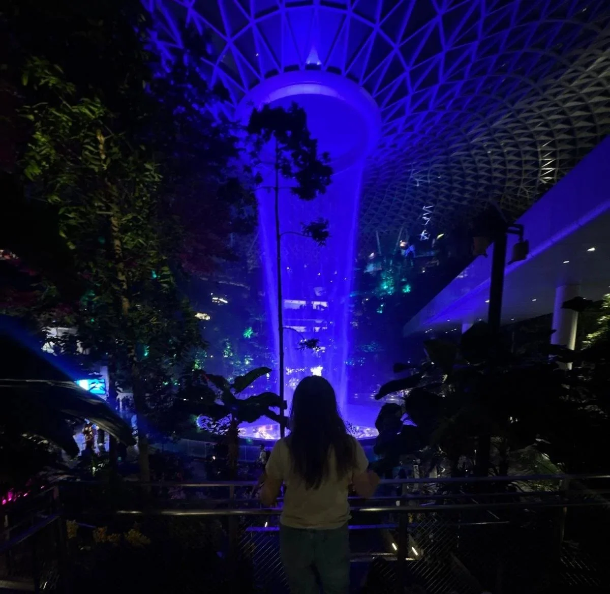 Interior del aeropuerto Changi en Singapur, ideal para viajeros camino a Tokio.