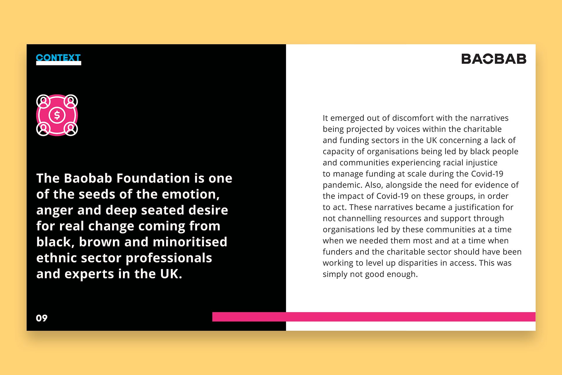 The BAOBAB Foundation report Digging Deeper: Insights on Tailored Funding to Organisations led by Black people and communities experiencing racial injustice in 2020