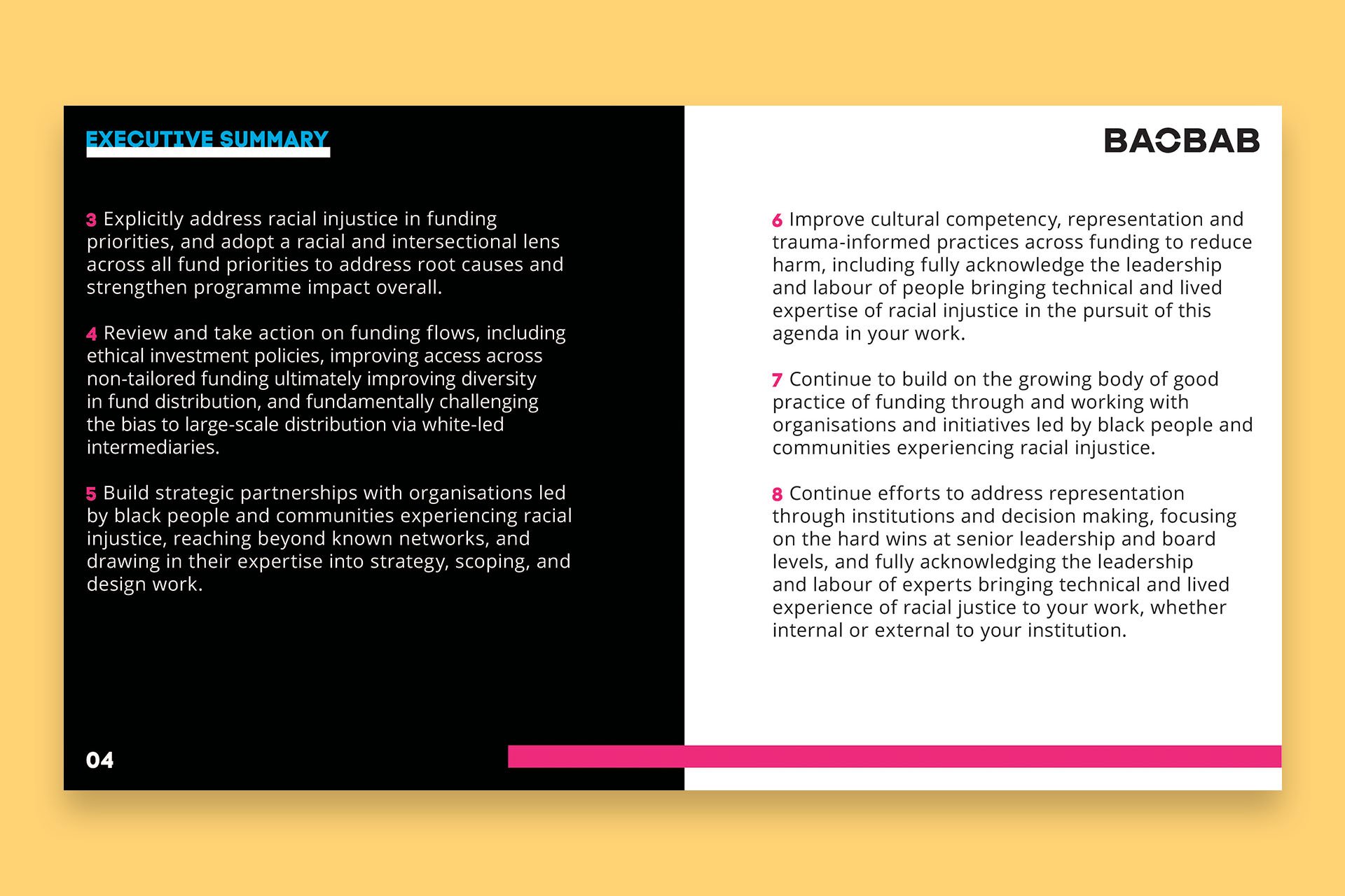 The BAOBAB Foundation report Digging Deeper: Insights on Tailored Funding to Organisations led by Black people and communities experiencing racial injustice in 2020
