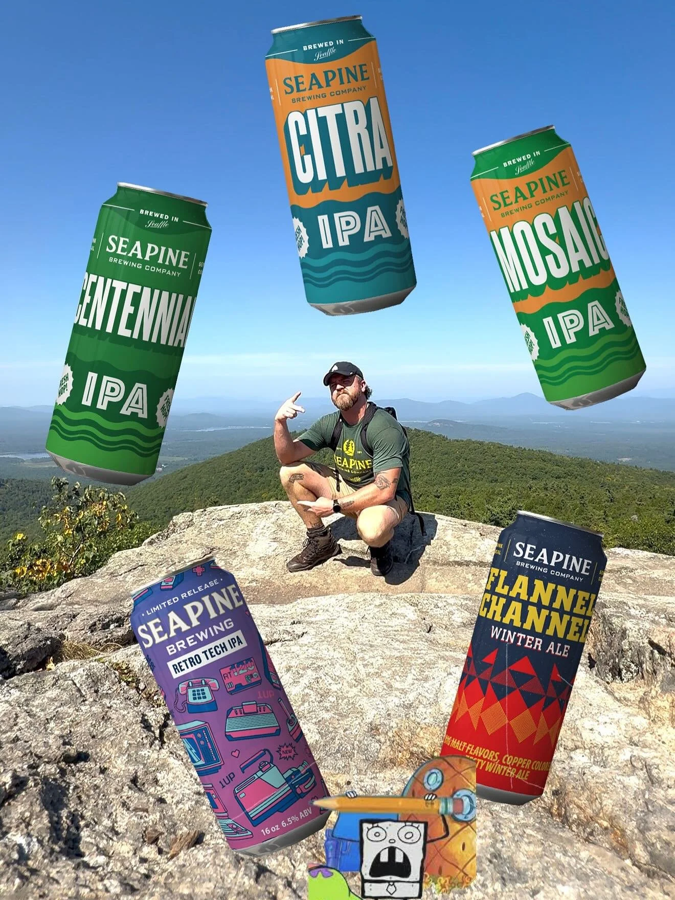 No Maine based design or mural projects yet, but I have gotten some quality Maine based outdoor activities in this summer and I got to work on some more sick cans for @seapinebrewing! 🤙