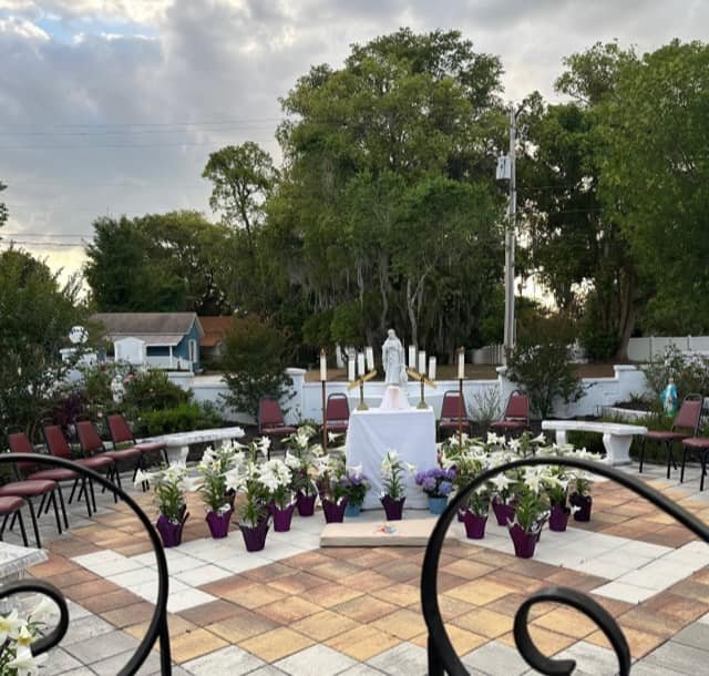 Pictured is our Memorial Garden, which stands on the grounds of the original St. Margaret's Church.