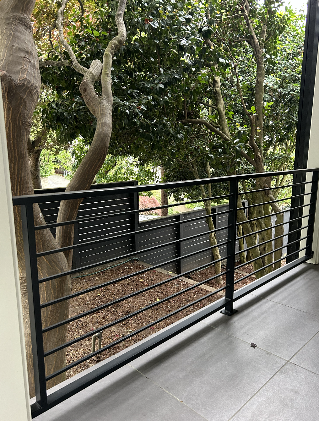 Architectural exterior metal railings custom fabricated in-house