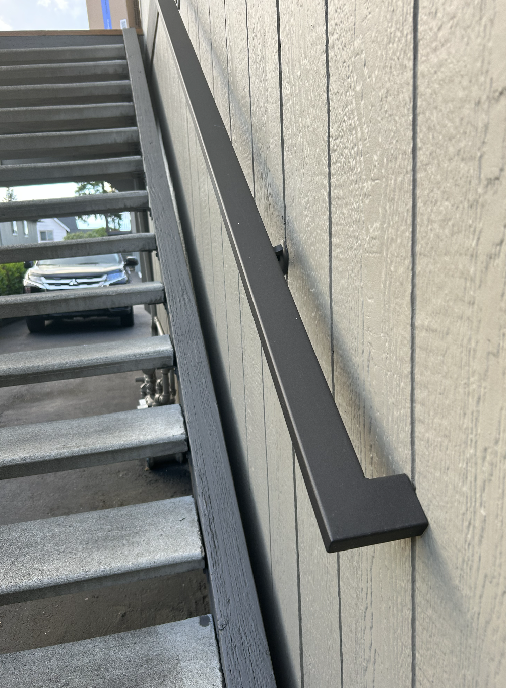 Metal safety handrails designed for residential use