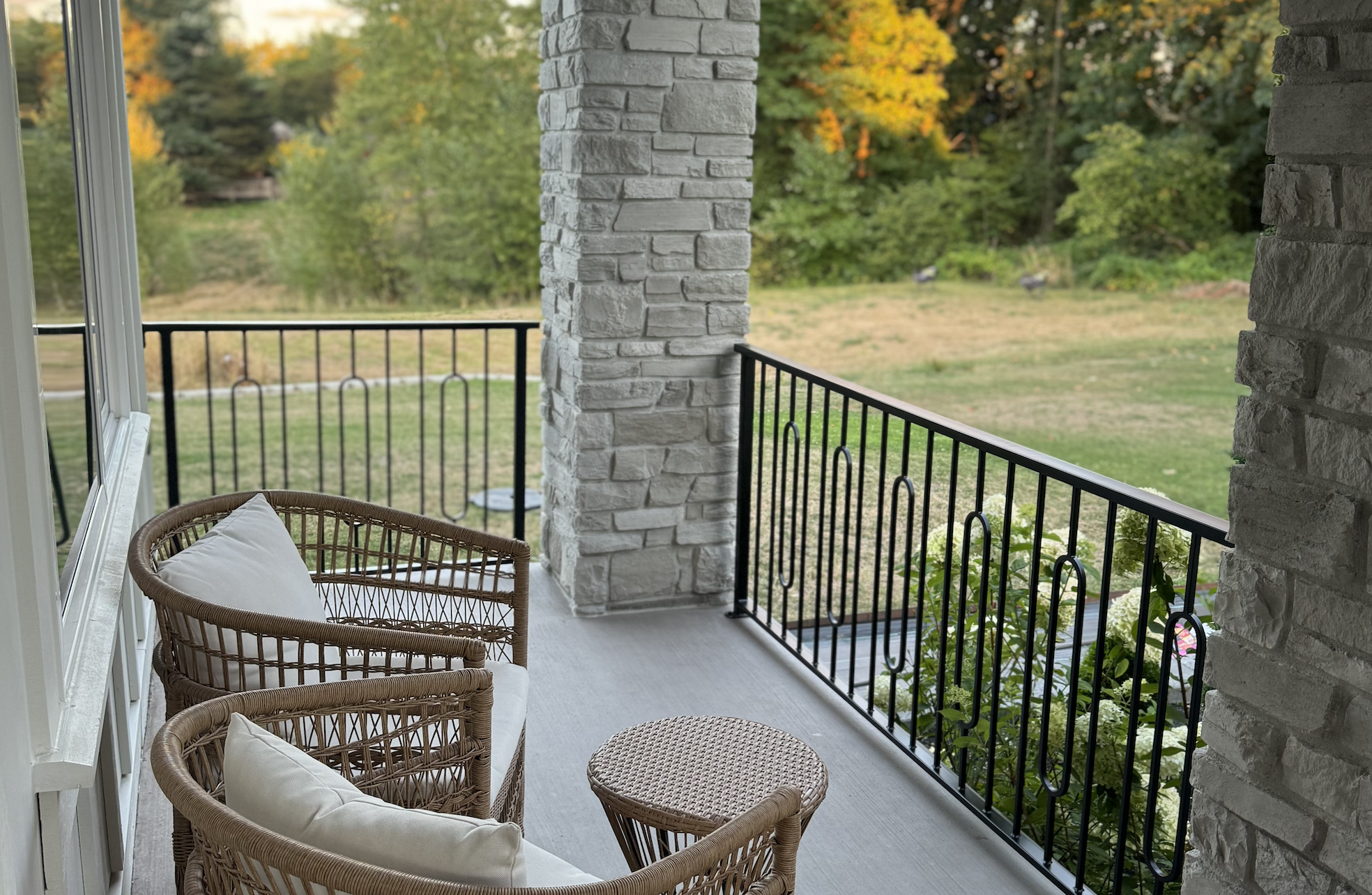 Custom exterior metal railings with powder-coated finish