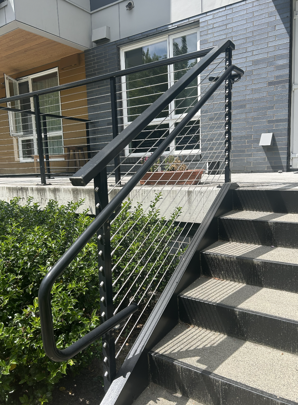 Custom cable railings fabricated and installed in-house
