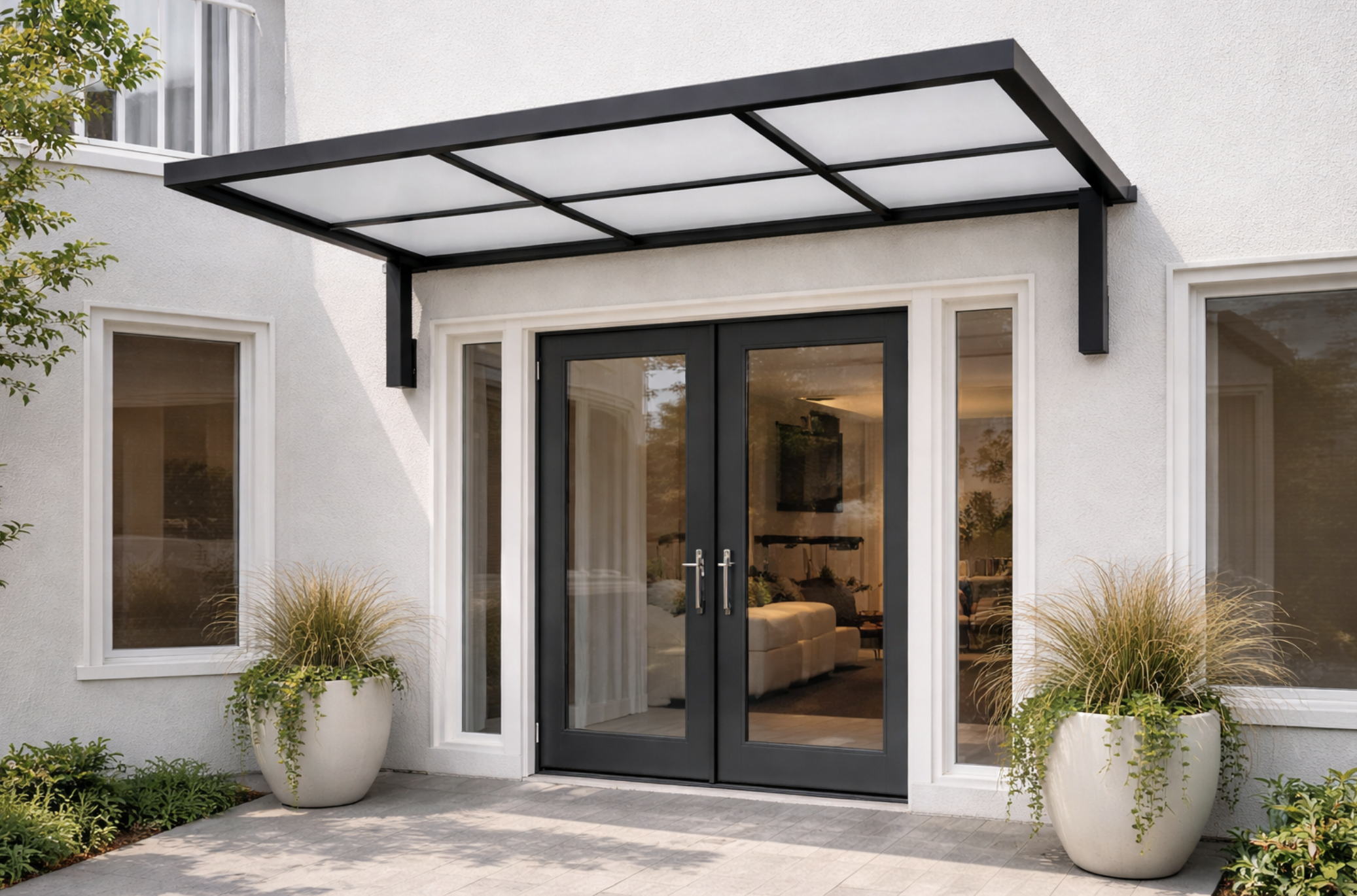 Steel canopy for residential project