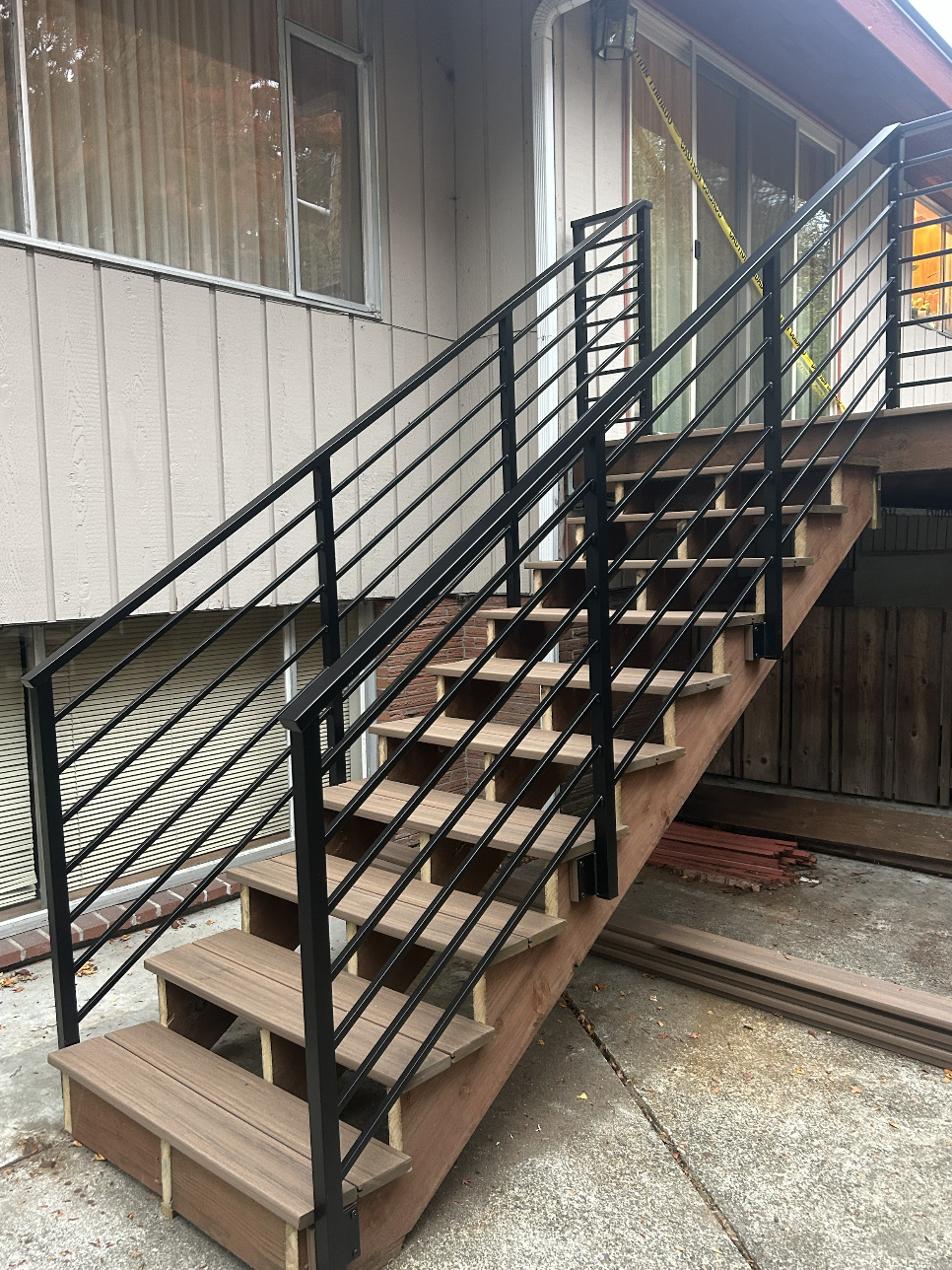 Wall-mounted metal handrails for residential interior stairs