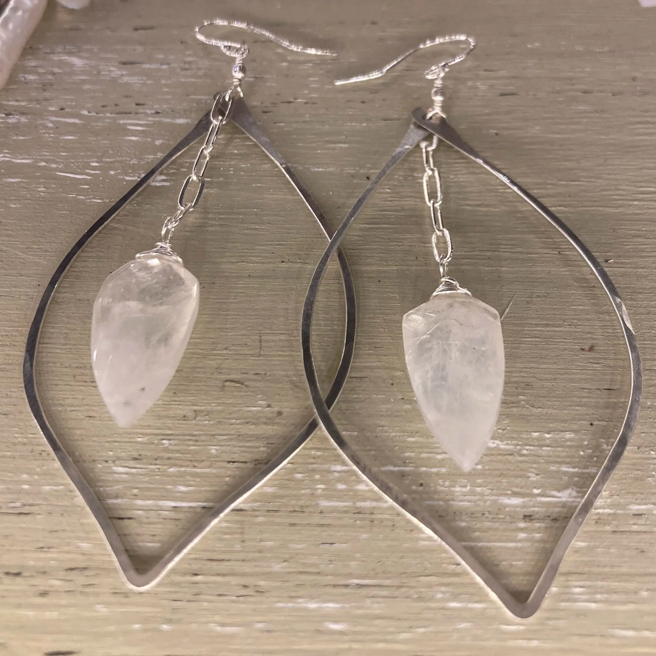 Moonstone Petal Earrings