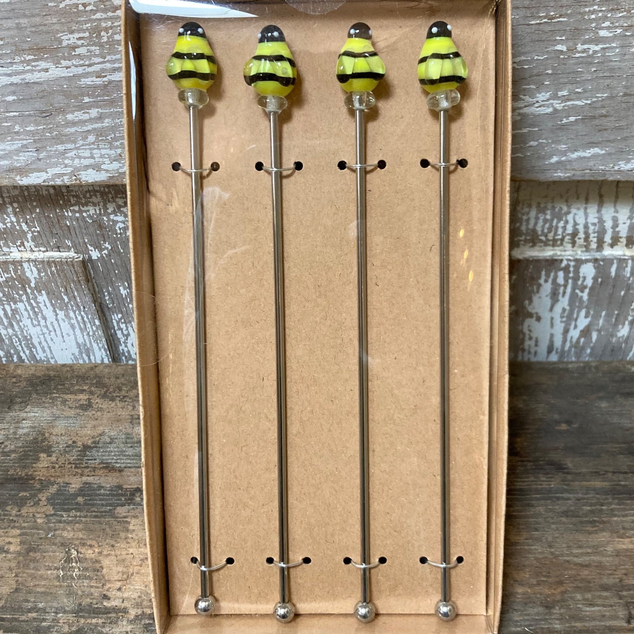 Glass Bee Swizzle Sticks