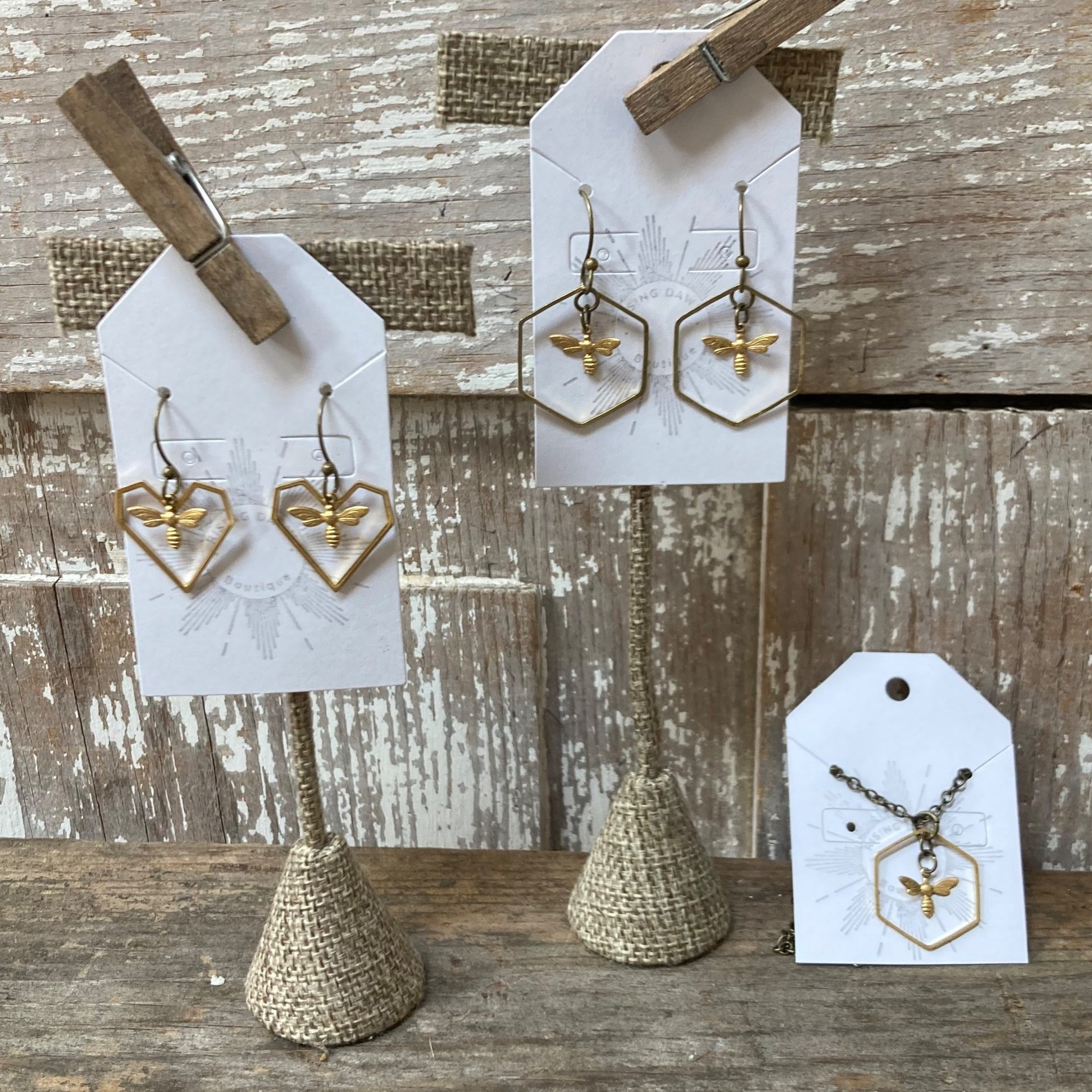 Bees! Earrings and Necklace
