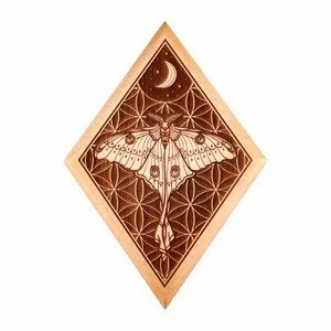 Woodland Woodworx Luna Moth Engraved Wood Wall Art