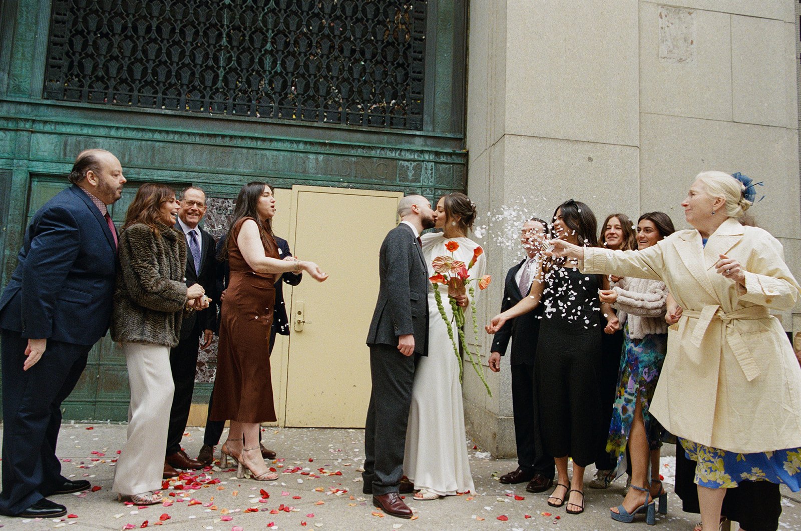New York City Hall Elopement on film at the iconic yellow door