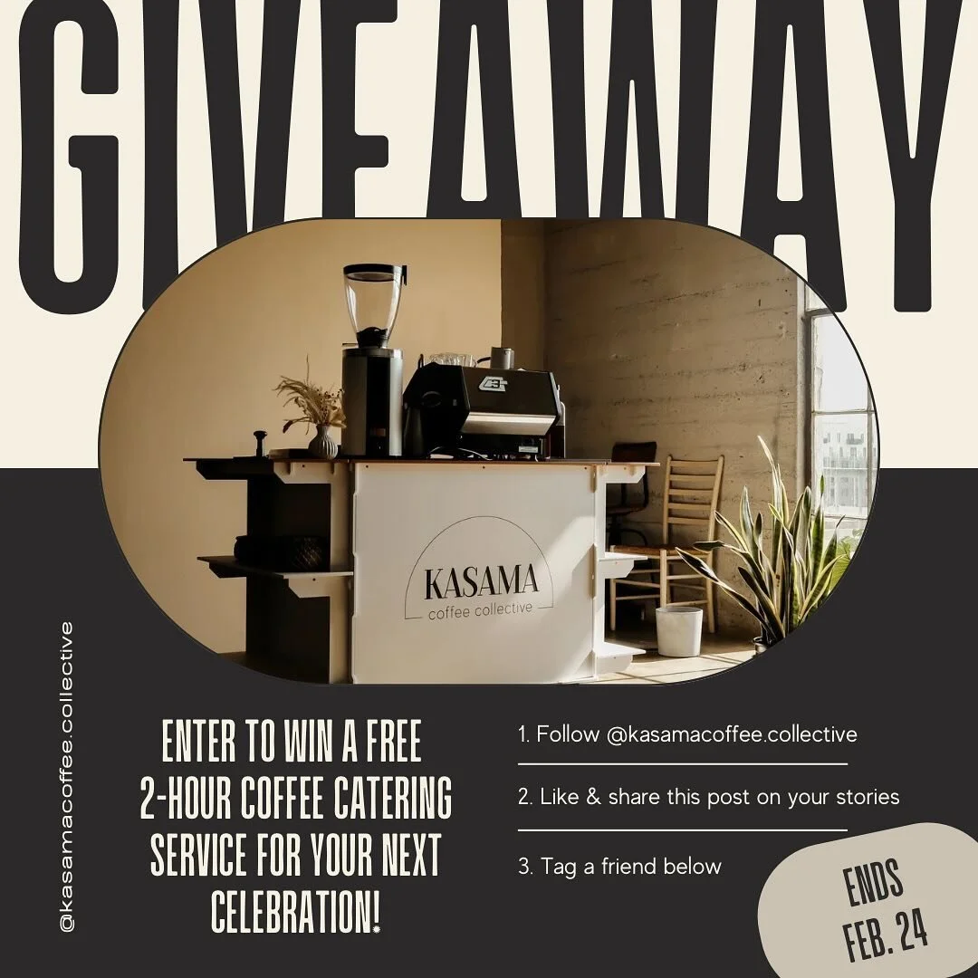 It&rsquo;s a good day to have a GIVEAWAY! 🥳

As a BIG BIG THANK YOU for helping us reach 1,500 followers, we want to gift YOU and 25 of your closest friends &amp; fam the signature Kasama Coffee Collective experience! ✨

How to Enter:
1️⃣ Follow&nbs