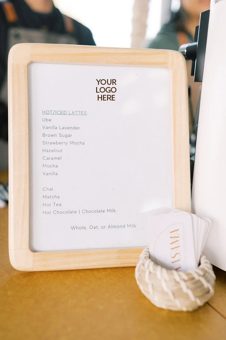 Custom Logo Addition to Mobile Coffee Cart's Menu, Brand Activation