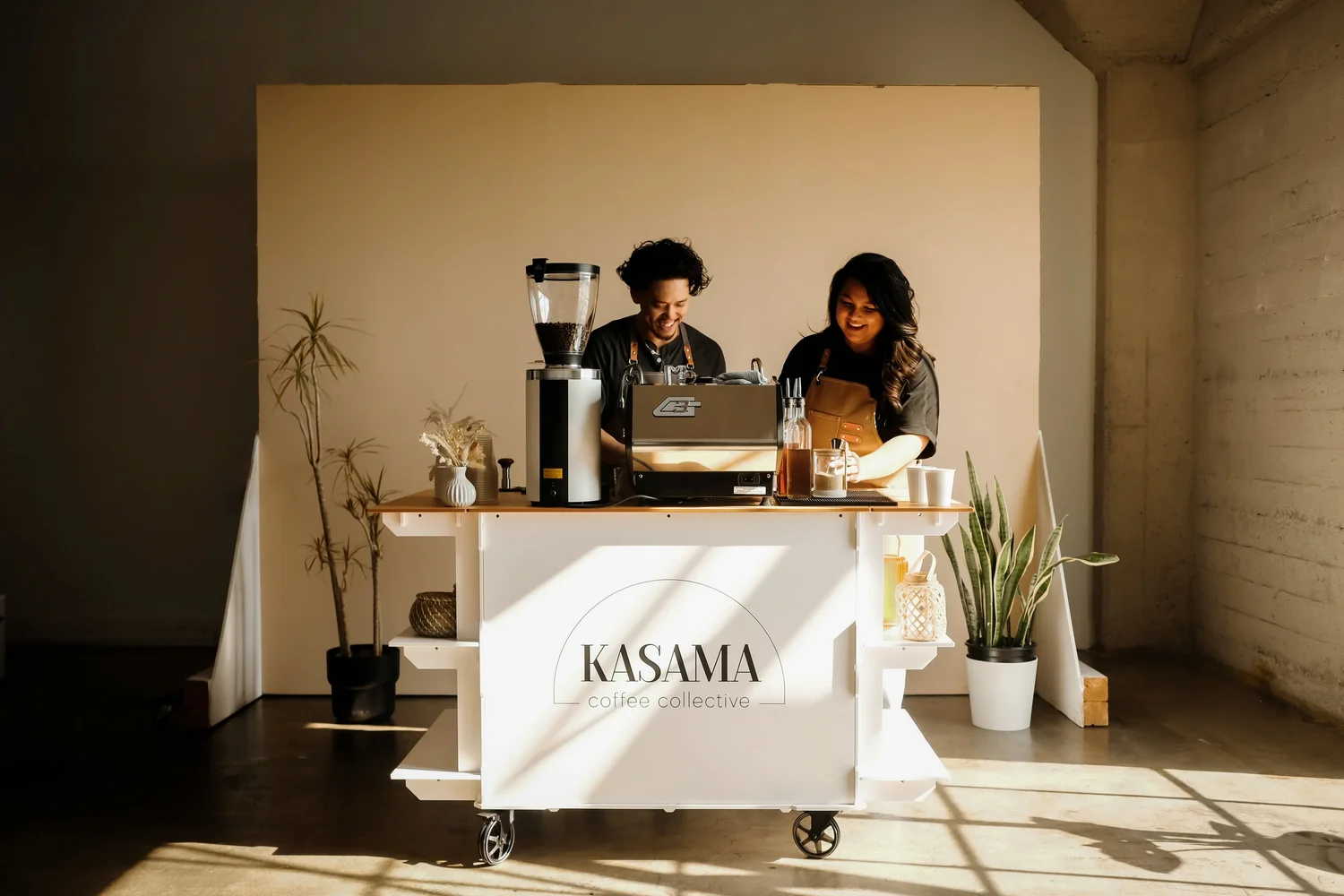 Kasama Coffee Collective mobile coffee cart and team in Ontario, CA