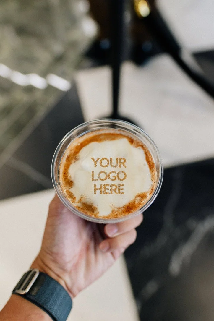 Custom Logo Addition to Mobile Coffee Cart's Latte Art