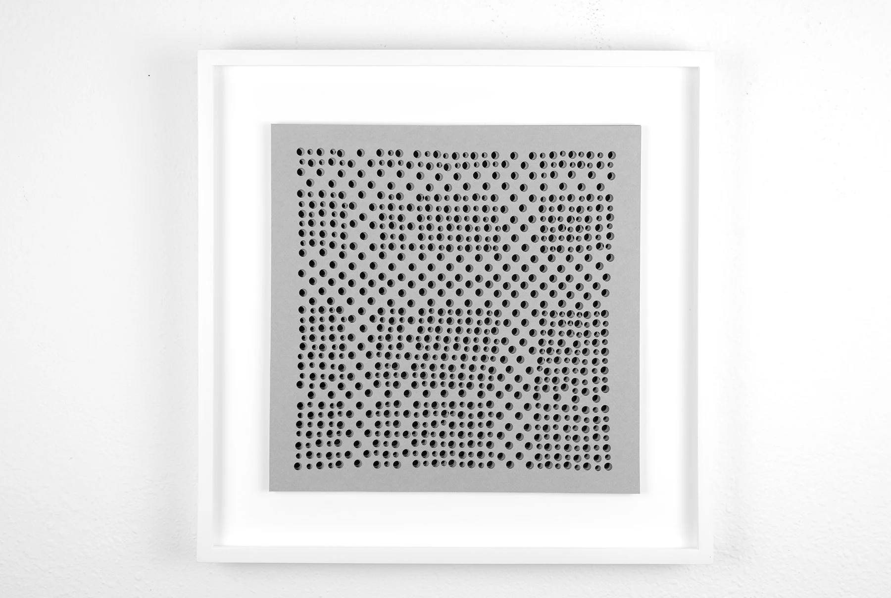 Gray Stripes II, 2026
 Cut paper Framed 16 x 16 inches