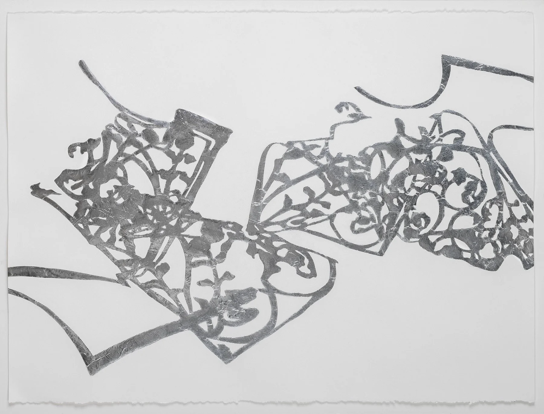 Web foil on paper 22 x 30 inches