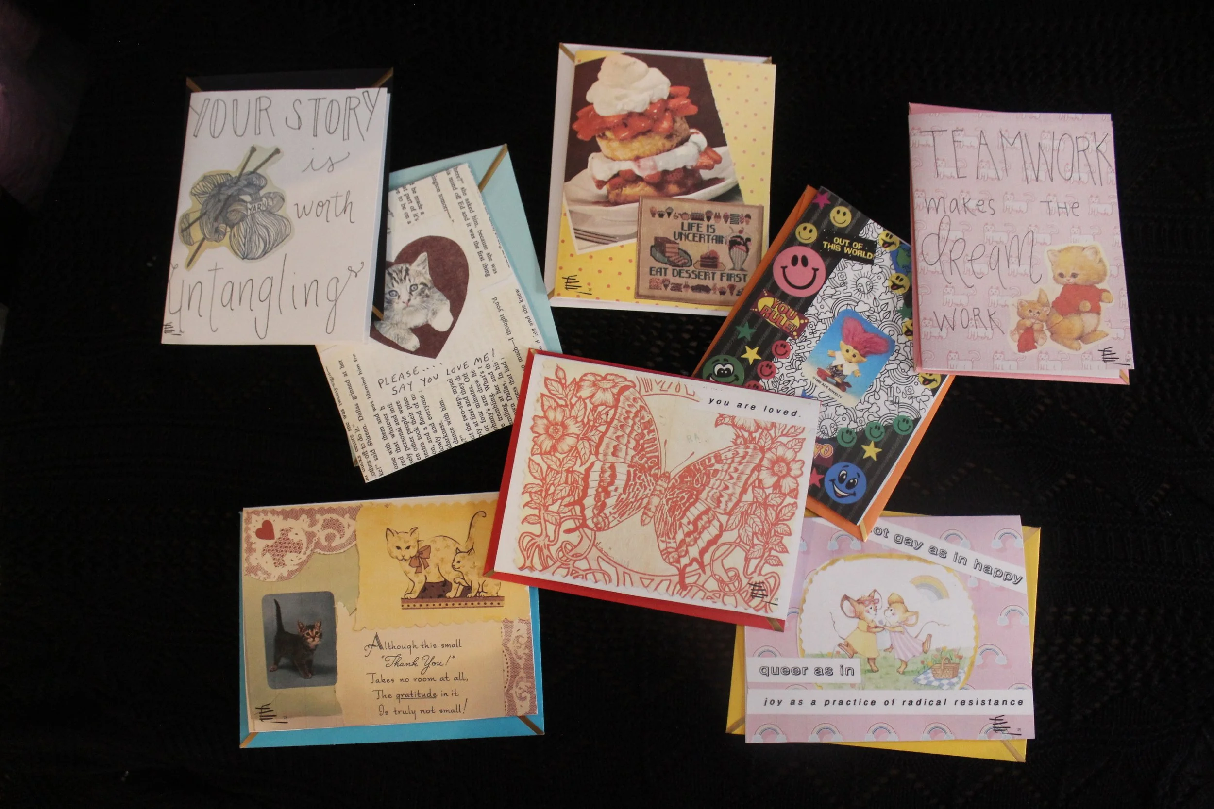 Sweet Collaged Cards (Set of 8)