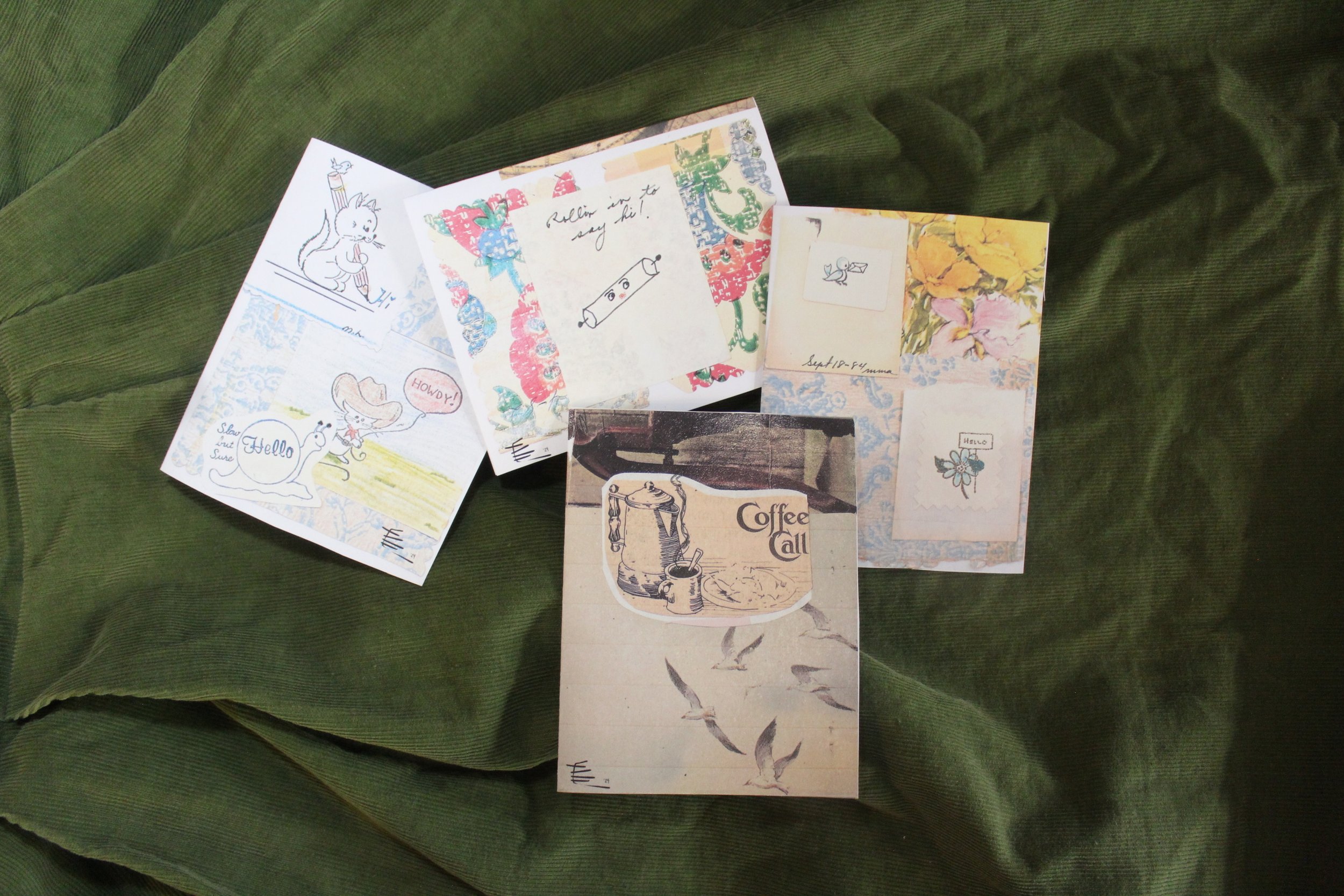 "Just a Note" Collaged Cards (Set of 4)