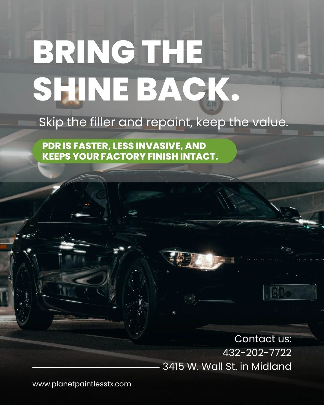 Skip the body filler and repaint.
PDR is faster, less invasive, and keeps your factory finish intact. đđģ
Learn more at planetpaintlesstx.com.