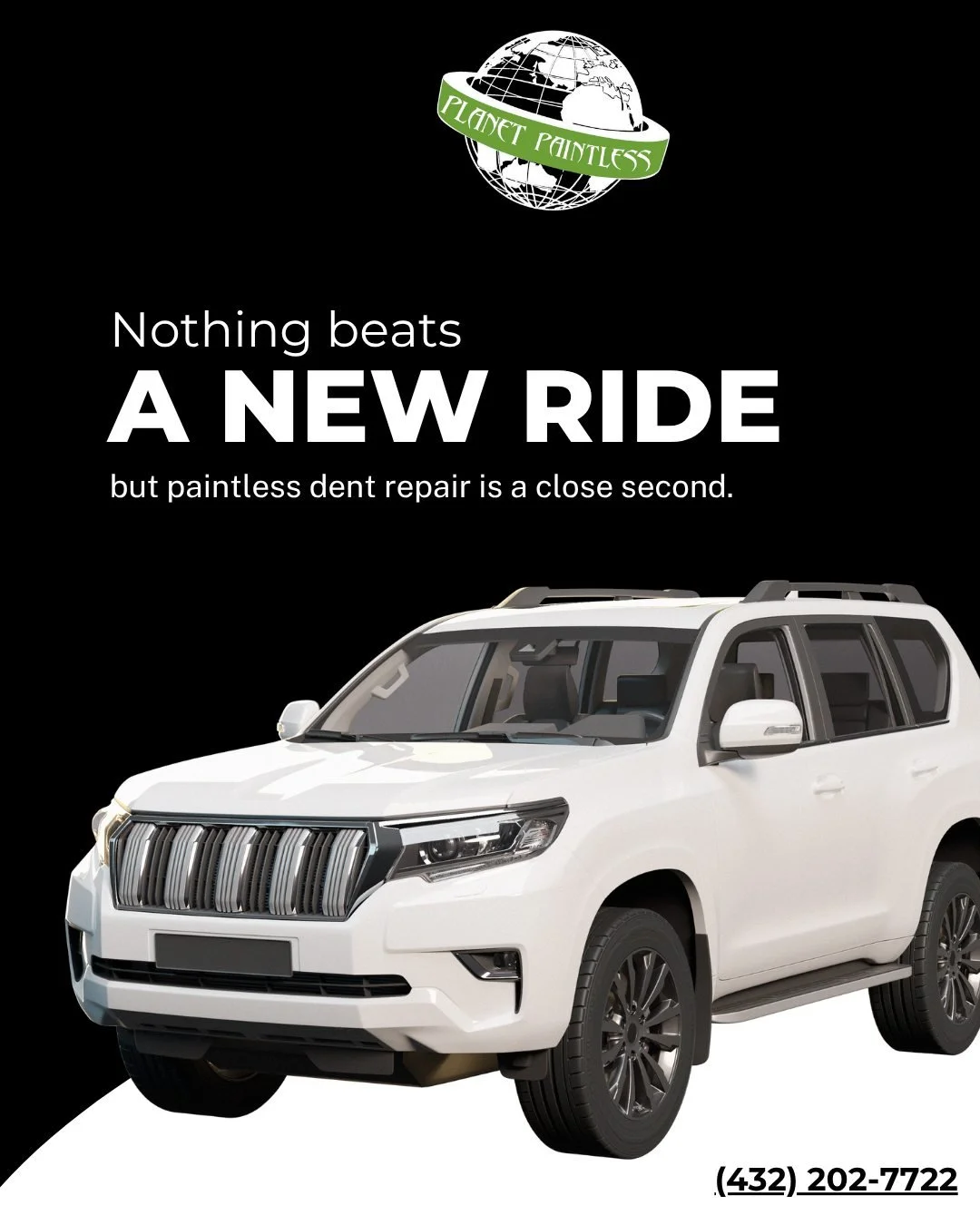 Nothing beats a new ride....but paintless dent repair is a close second. 

Call us at 432-202-7722 to learn more about how PDR can get your car looking brand new.