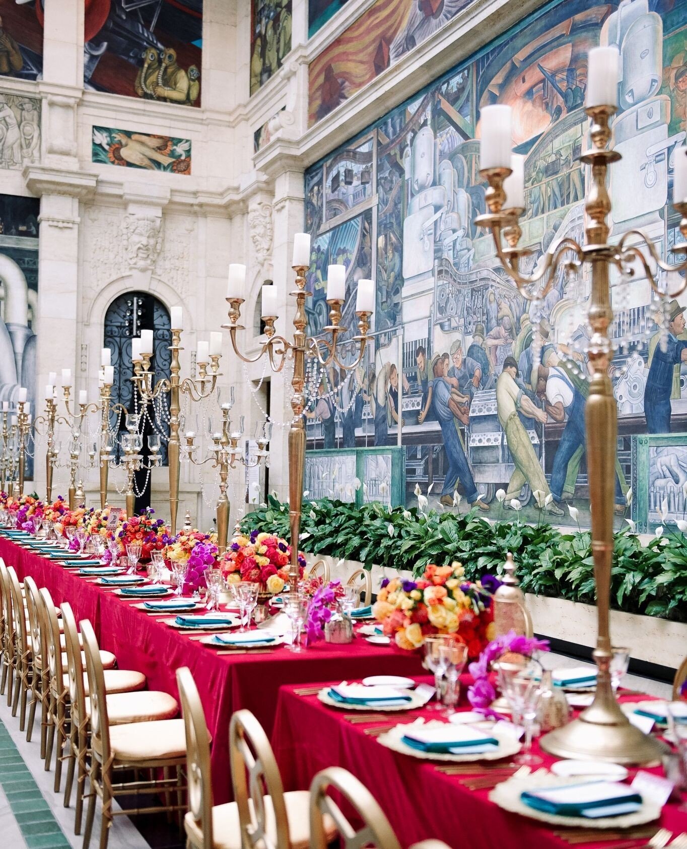 550 Guests⁠
5 Unique Space⁠s
1 Absolutely Honored Team⁠
⁠
The DIA's Annual Gala was still one of the most challenging and rewarding events of our career &mdash; and we have yet to design a centerpiece taller than these stunning 12' candelabras fabric