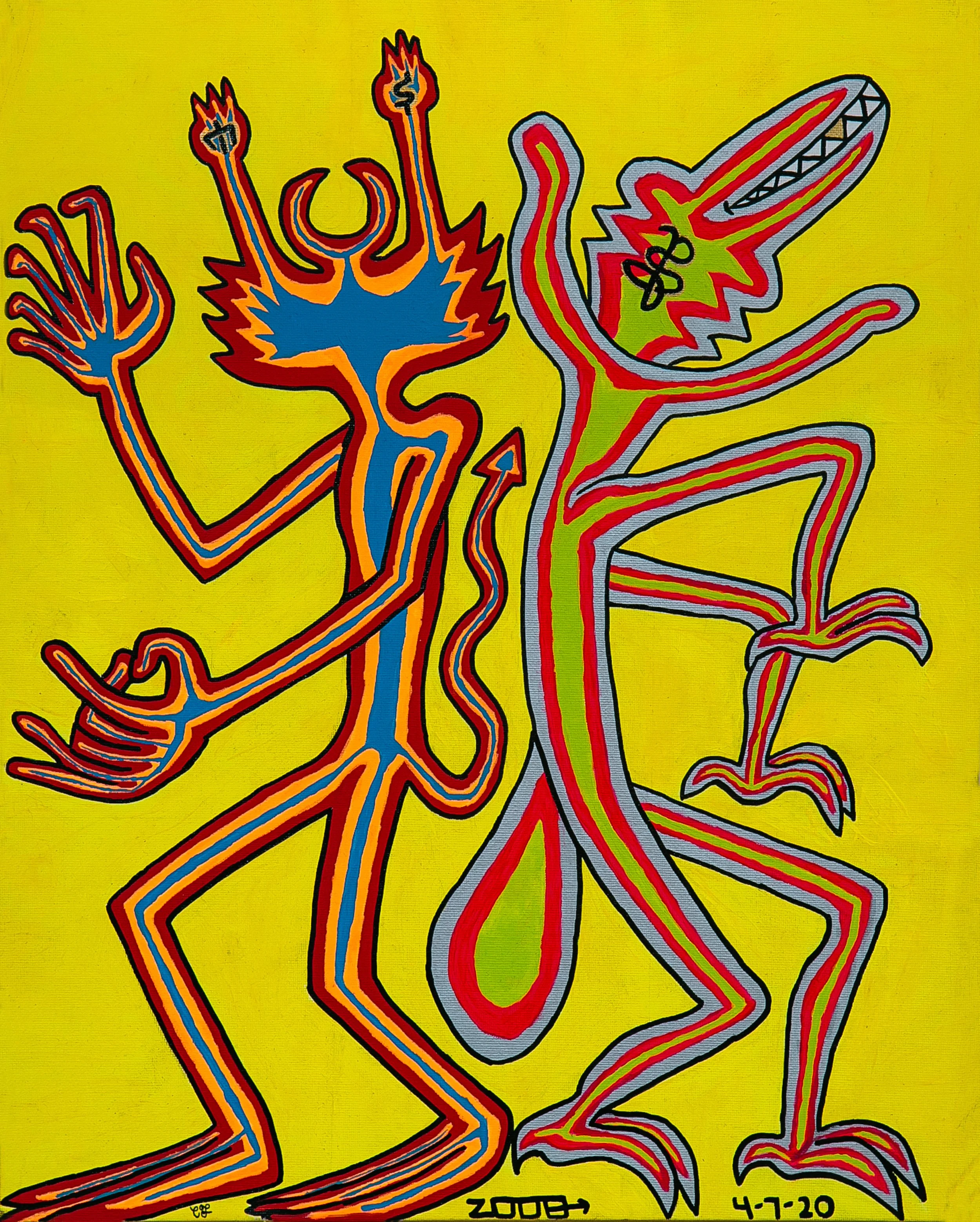 Skramph & Gnarf - acrylic on canvas board- 16 x 20 inch. 2020