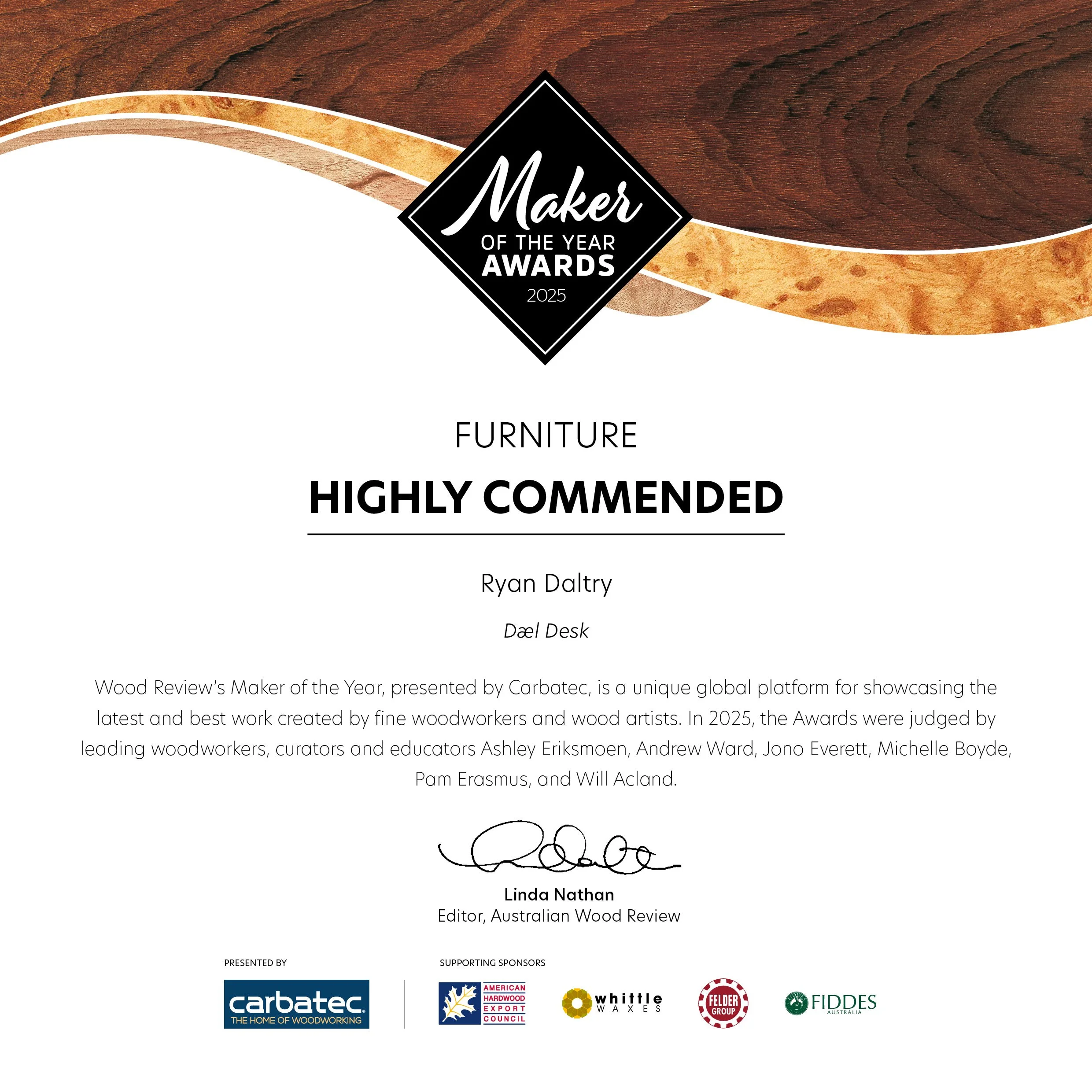 Maker of the year award