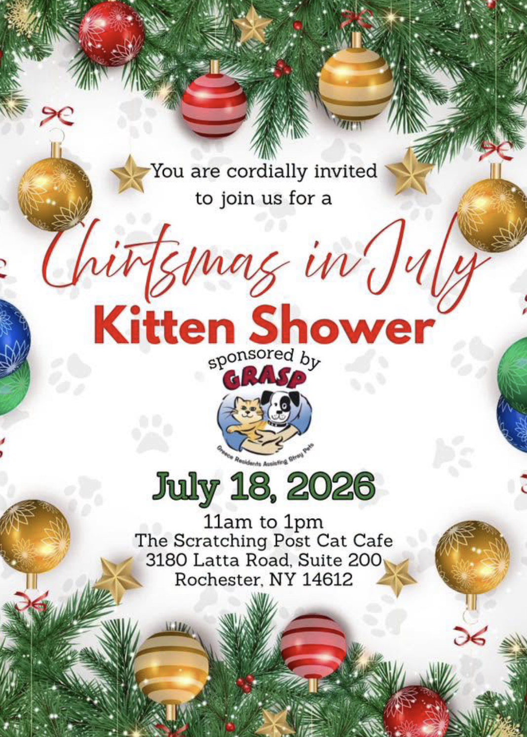 Christmas in July Kitten Shower