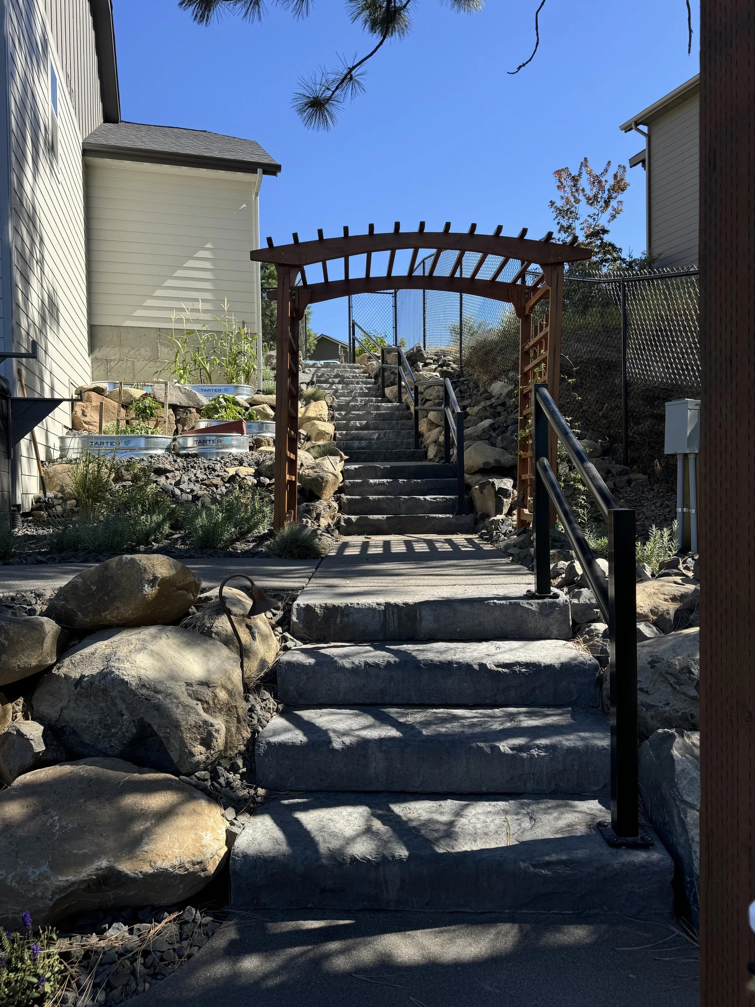We design and build high-end retaining walls and stairs that are durable and aesthetically pleasing that also withstand all of the different Spokane, Washington weather conditions
