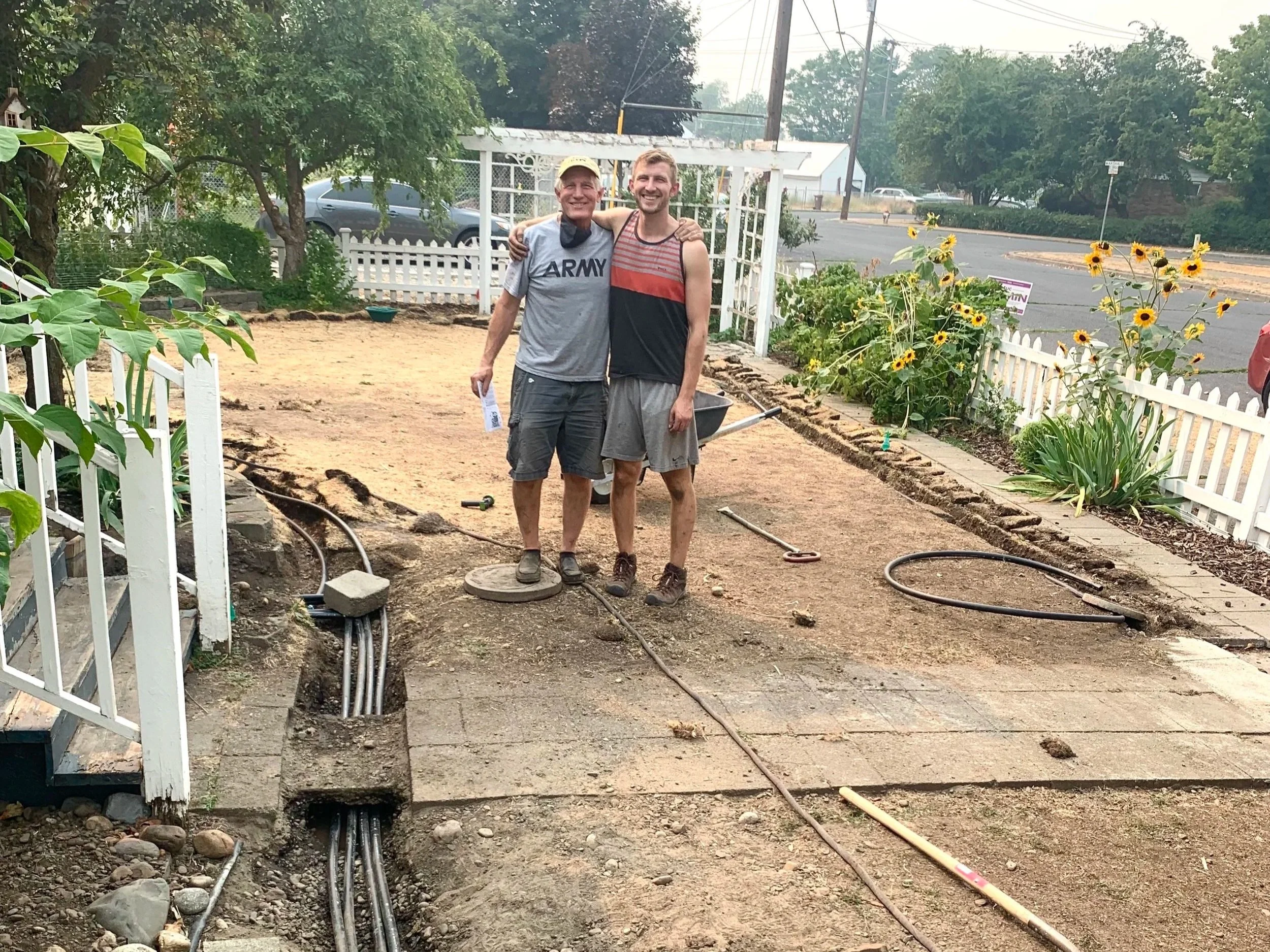 We began our landscaping journey by installing a sprinkler system in our old Spokane, Washington home