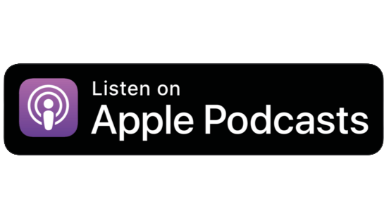 Apple Podcasts logo with purple icon and text