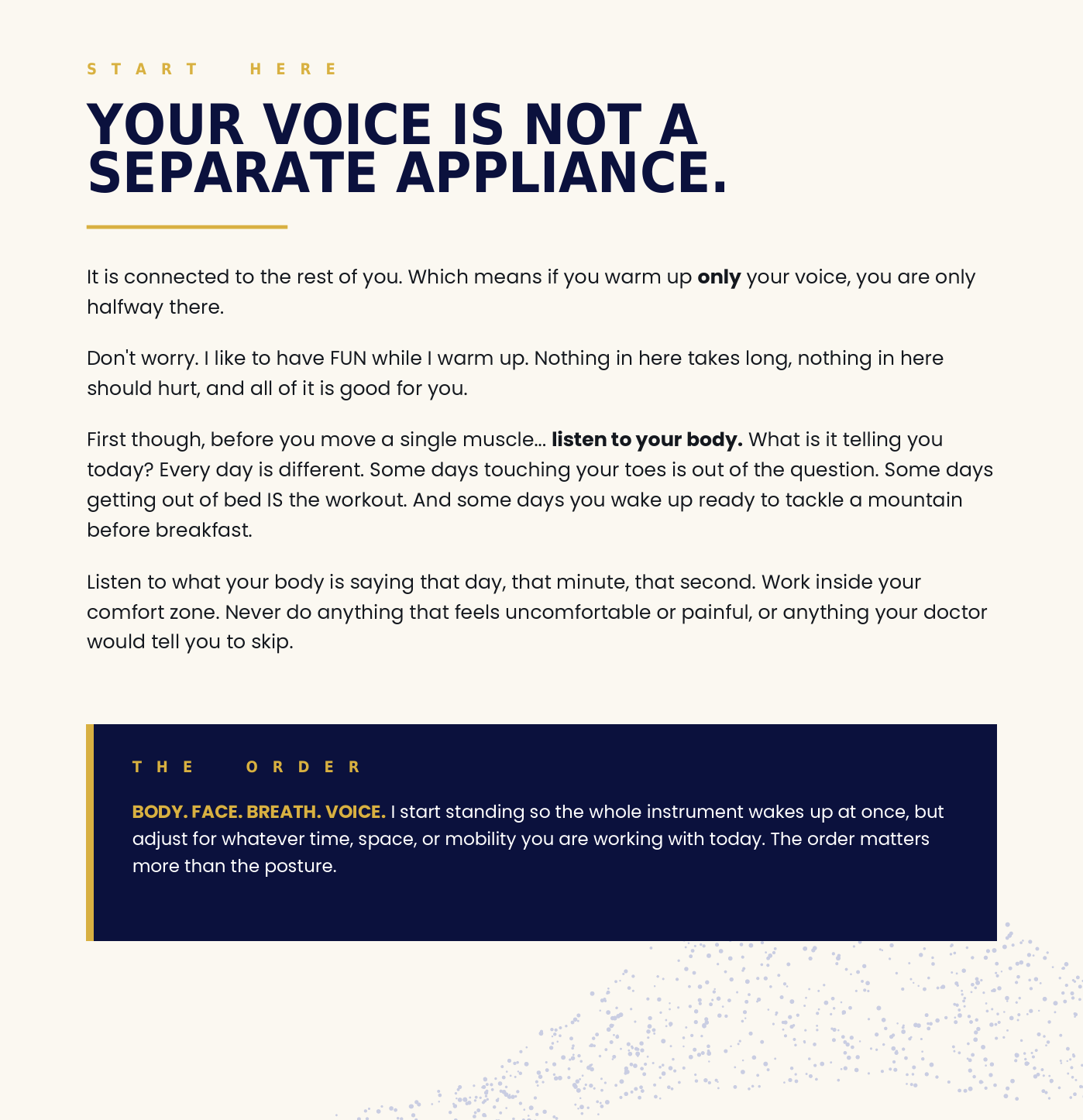 Vocal warm-up exercises for voice actors PDF What's Inside