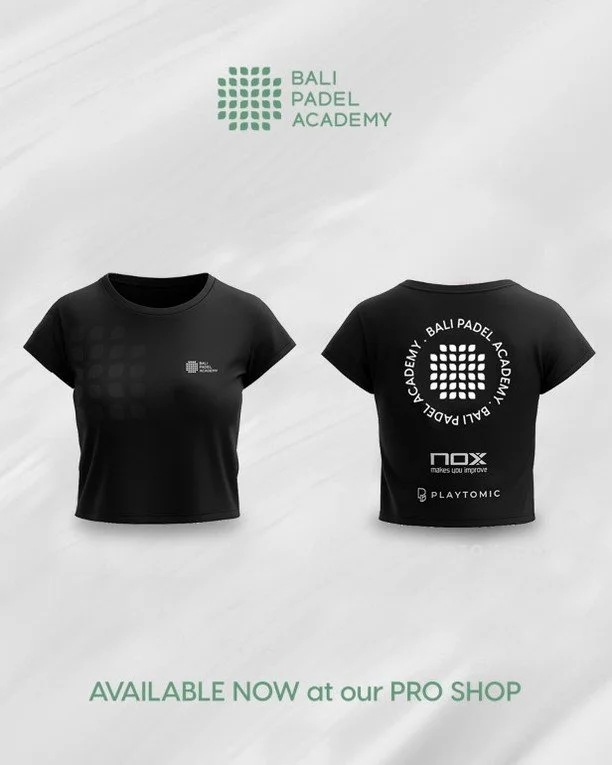 Our Ladies dry-fit t-shirts are finally here! ⁠
⁠
Own the court with the Bali Padel Academy dry-fit tee.⁠
⁠
Made from lightweight, breathable and high performance fabric to keep you cool and dry through every match.⁠
⁠
Find them at our Pro-shop and o