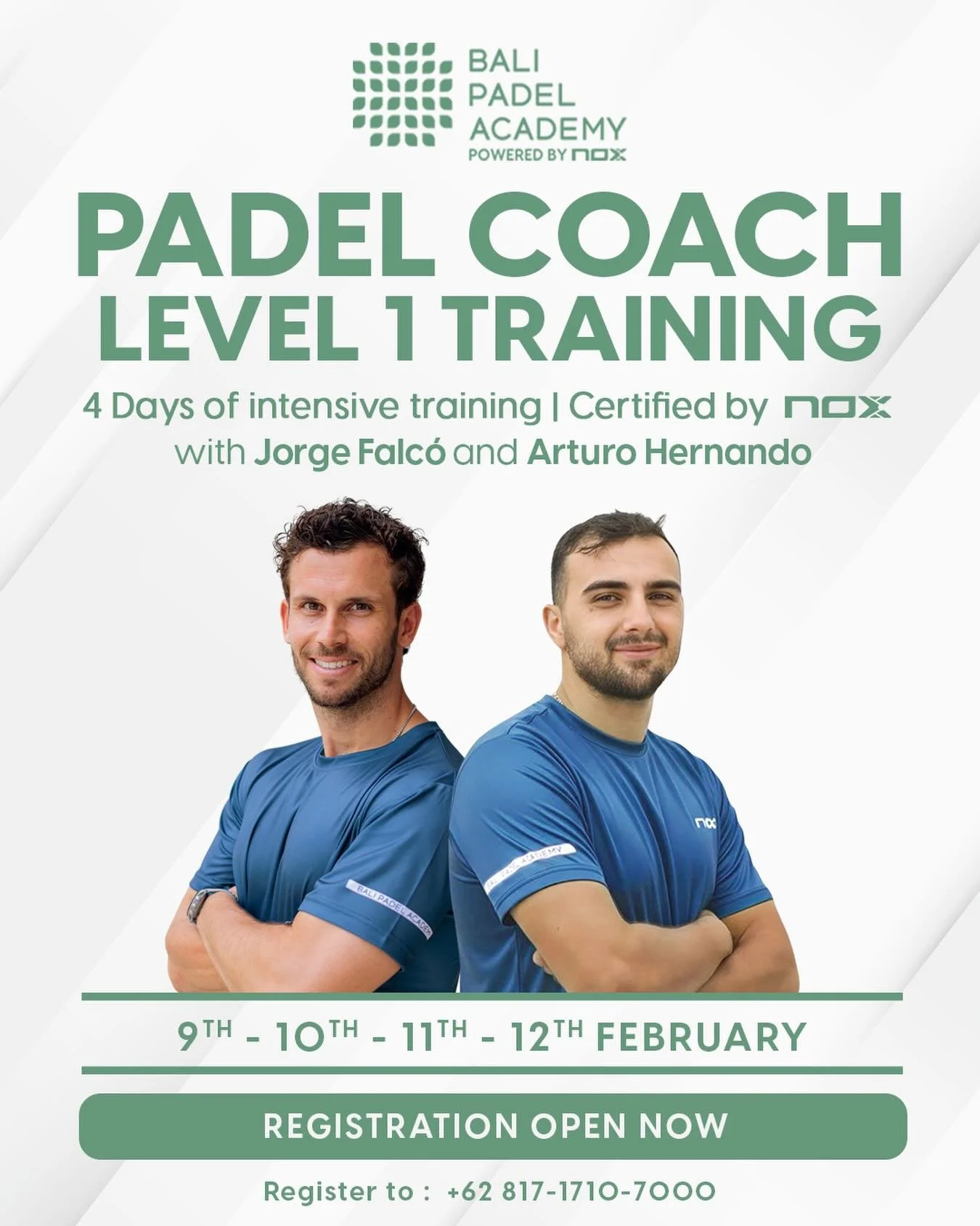 It&rsquo;s time to take your passion for padel to the next level! 🎾
⁠
Become a certified padel coach with our Coaching Program Level 1 certified by NOX. 
⁠
4 days of intensive learning led by BPA Head Coaches @fitfalconetipadel⁠ &amp; @arturohne91 
