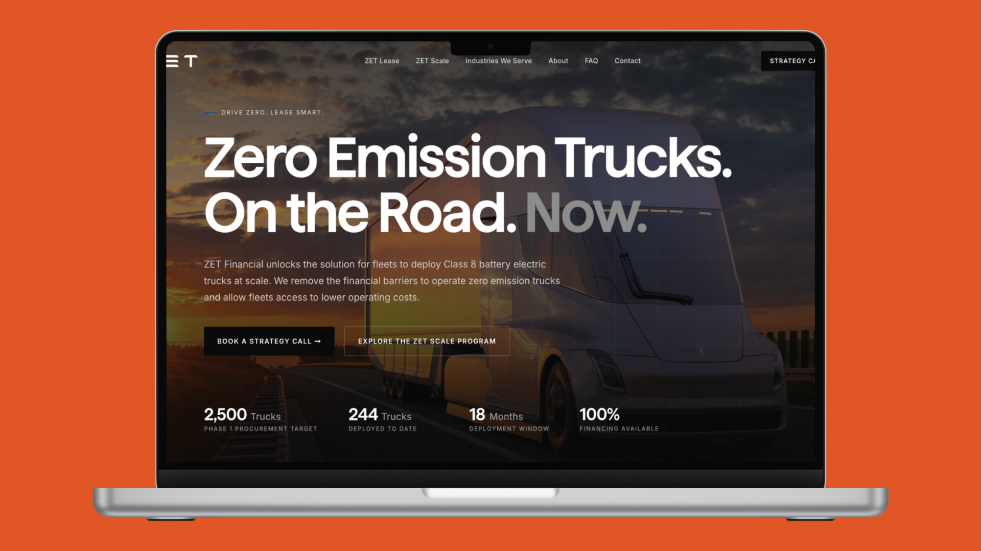 ZET Financial – Website Design &amp; Copywriting for an Electric Fleet Financing Startup