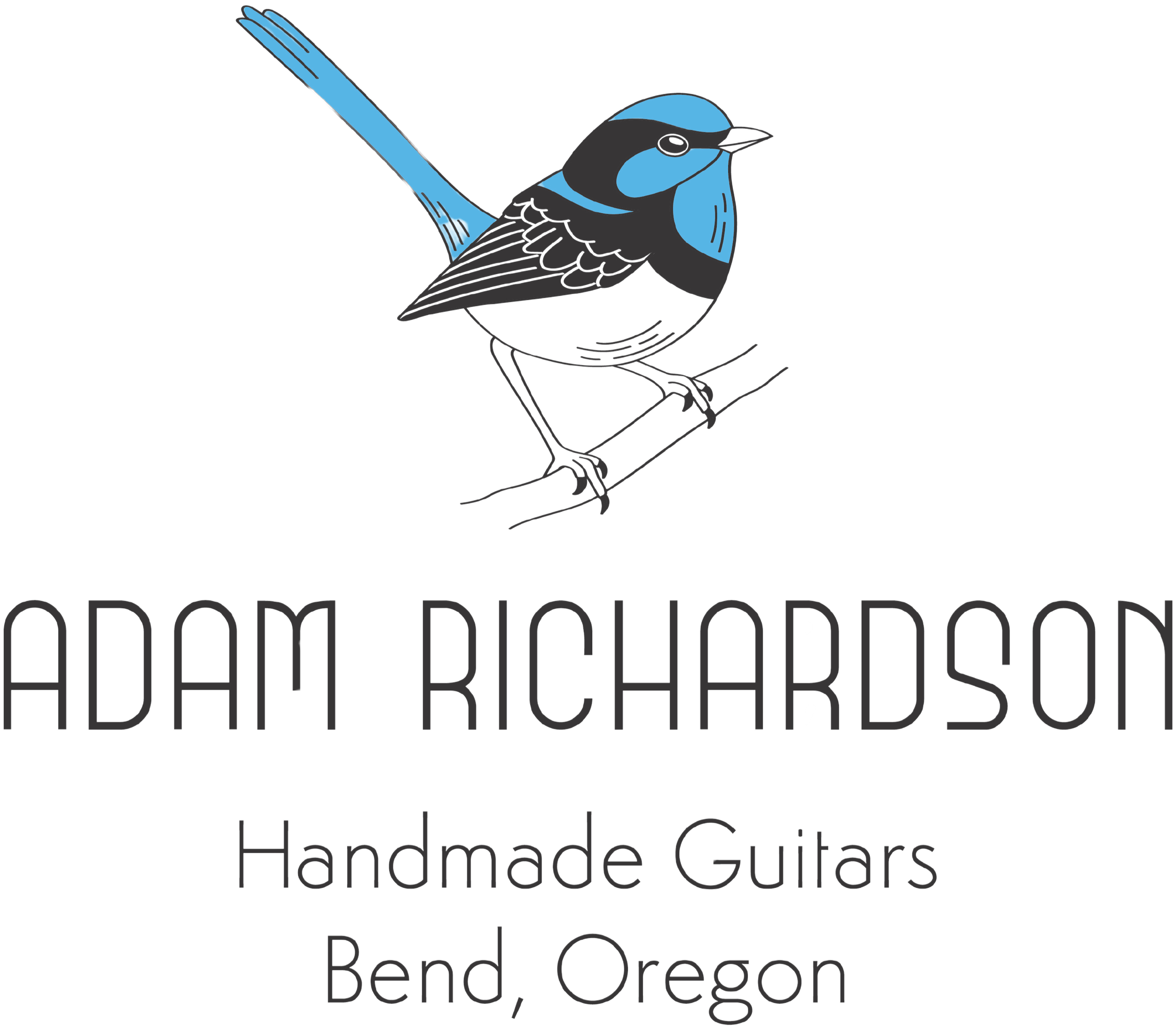 A sign for a business in Bend, Oregon featuring a stylized blue and black bird perched on a branch with the words 'Bend, Oregon' and other text that is partially obscured.