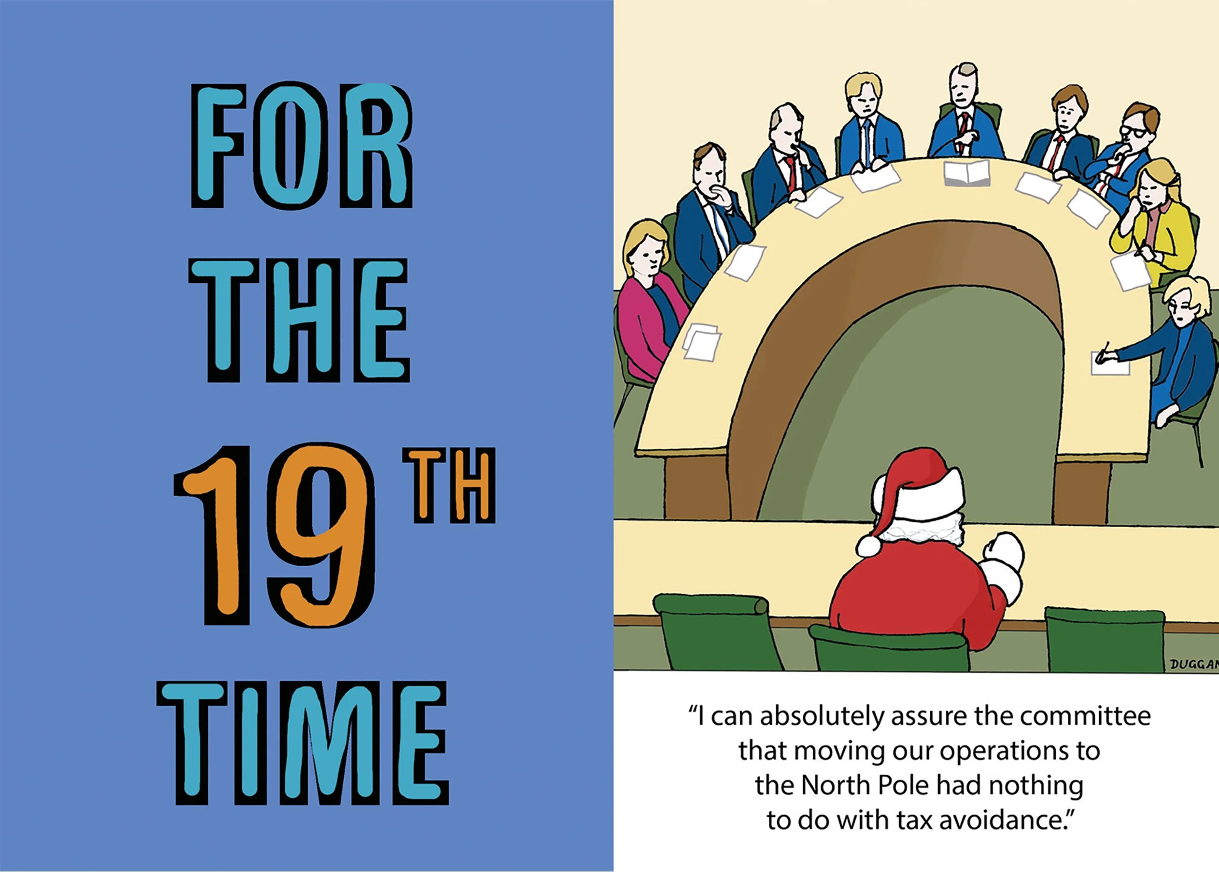 19th Birthday card plus Santa tax avoidance greeting card