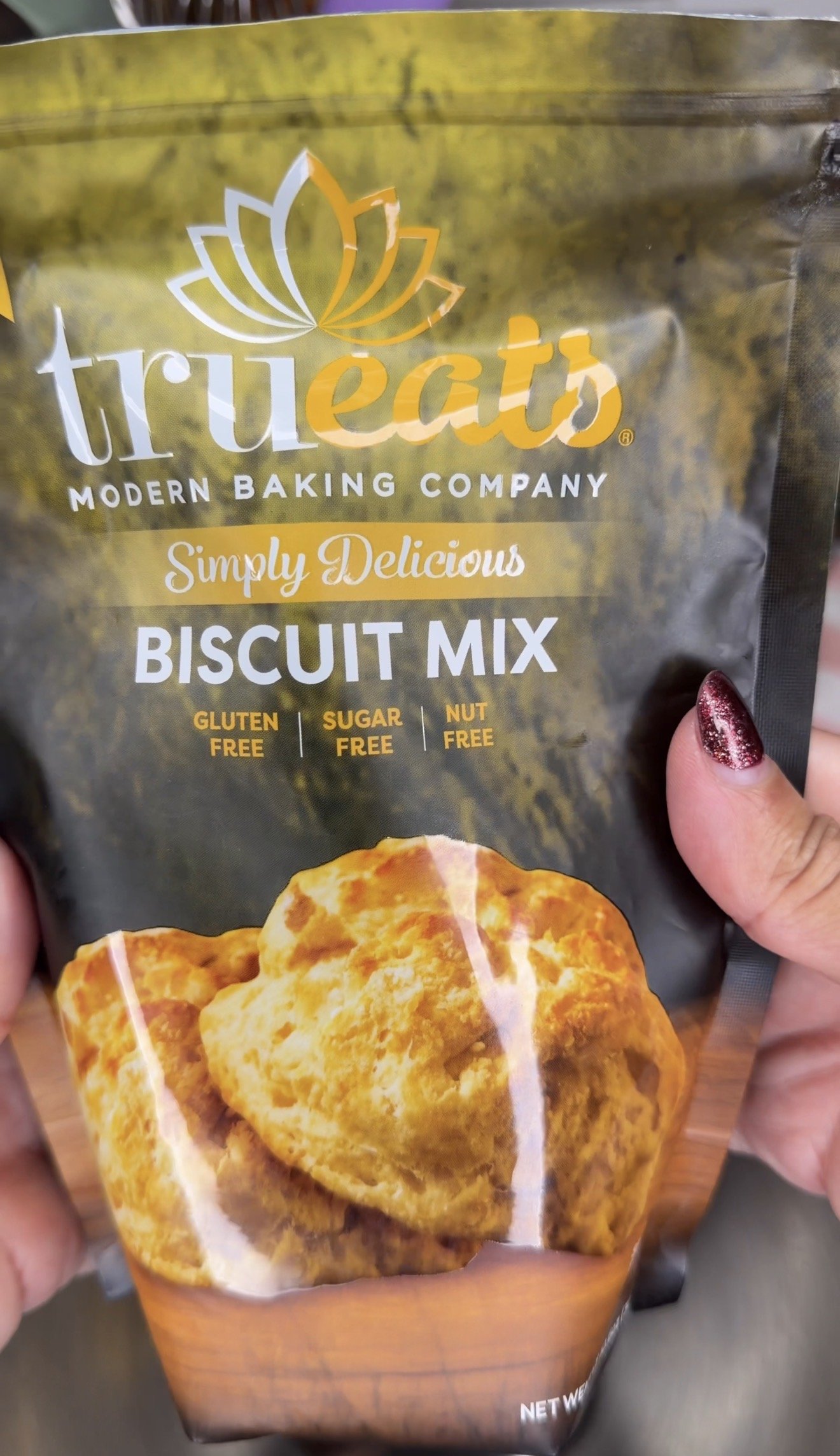 Package of TruEats Simply Delicious gluten-free Biscuit Mix made with five ingredients