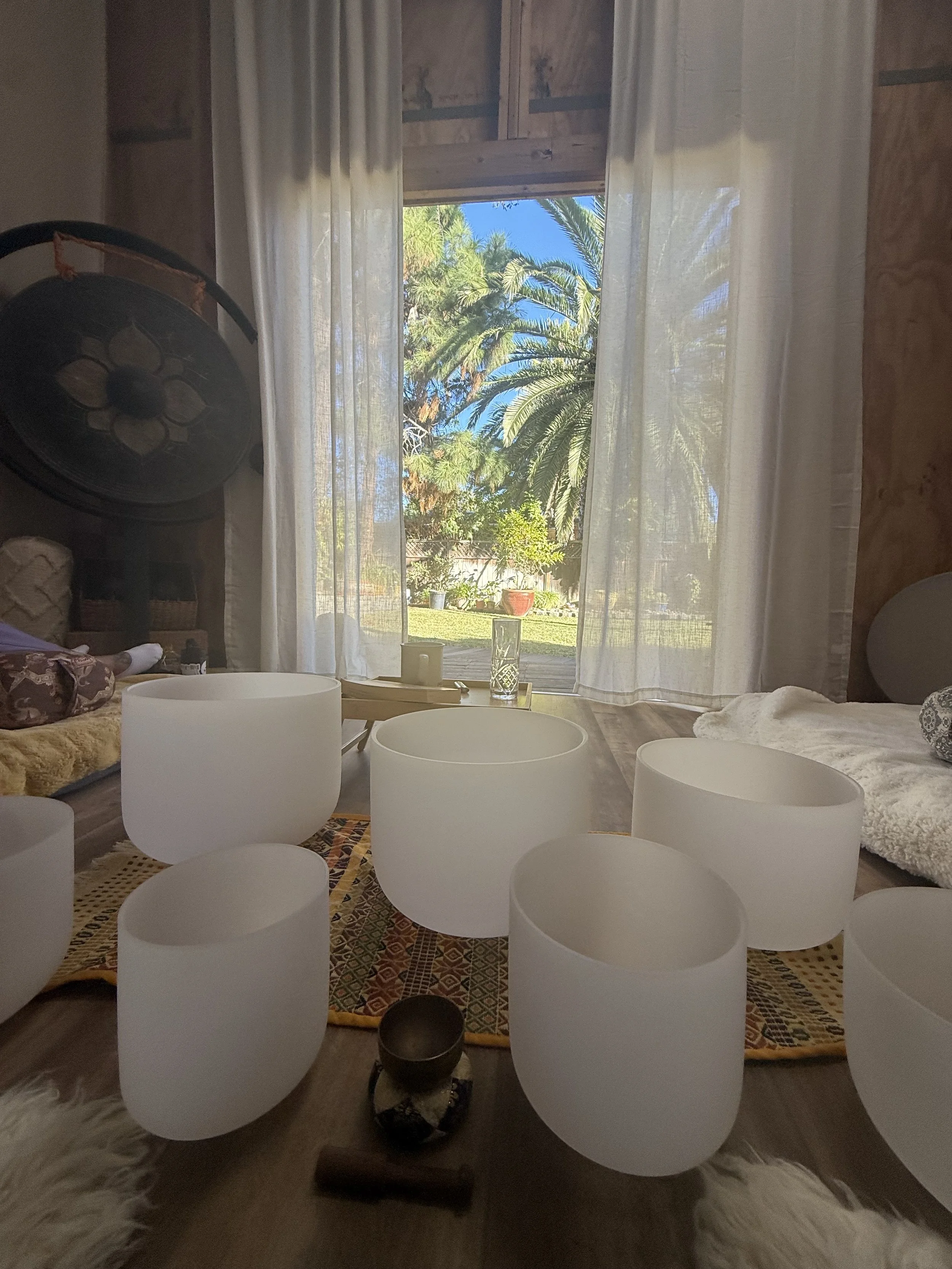 Private sound healing sessions held in a barn sanctuary in San Diego, CA.