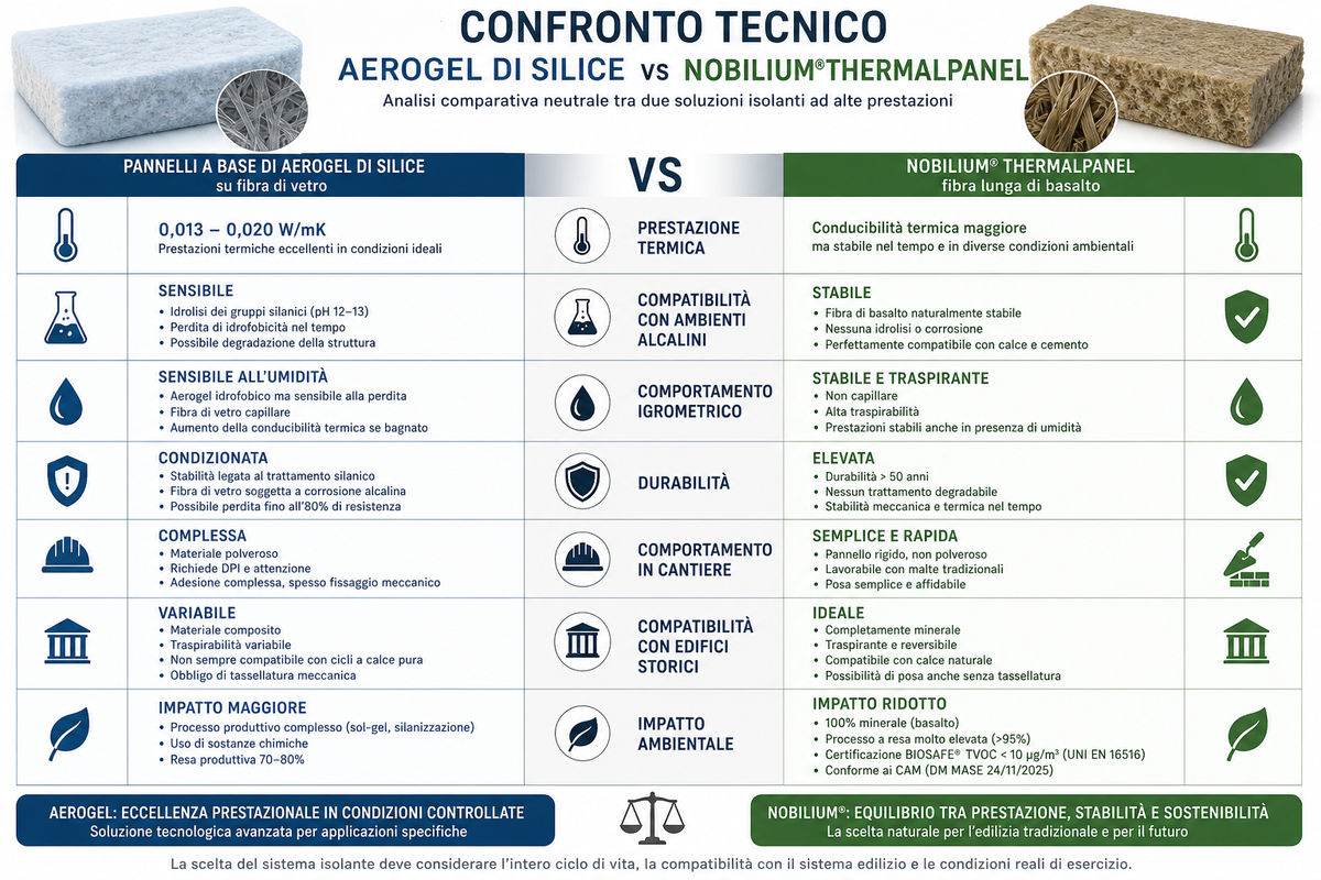 Aerogel vs Nobilium® Thermalpanel: analisi tecnica comparativa tra isolamento ad alte prestazioni.