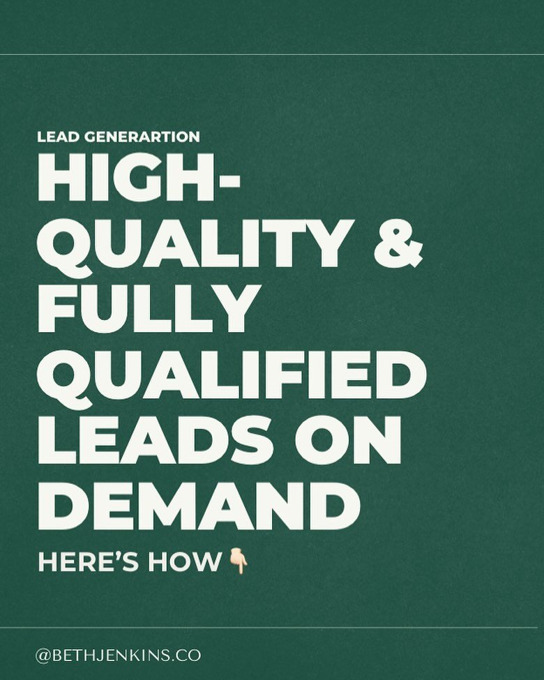 Generating more leads and sales in your business doesn&rsquo;t have to be a slog...

It can be...

&gt; Going to an in-person event
&gt; Reaching out to past clients 
&gt; Making genuine connections online

But the 1️⃣ thing that&rsquo;s going to pro