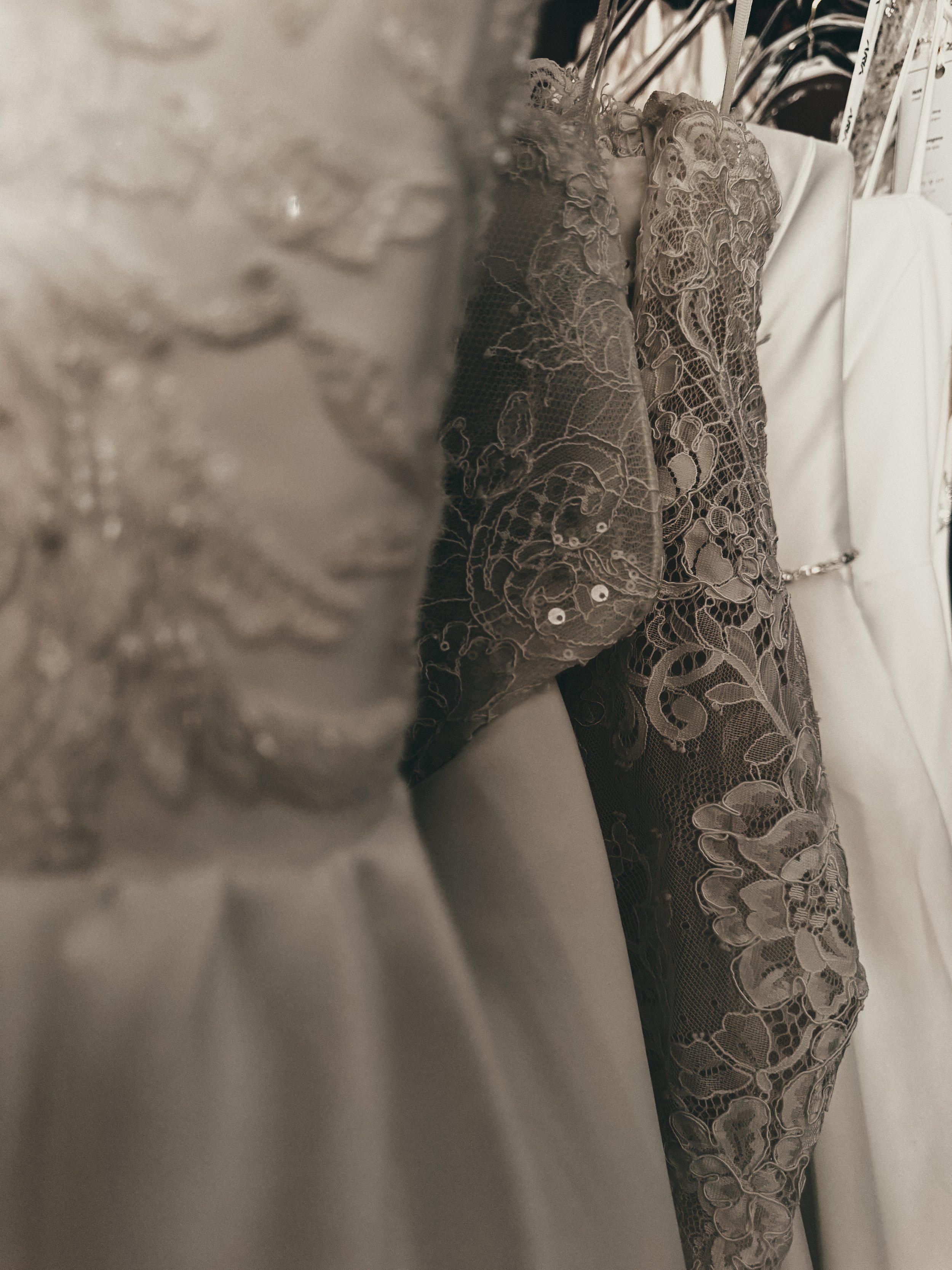 Structured lace corset bodice detail on a refined classic wedding gown at Art & Lace Bridal.