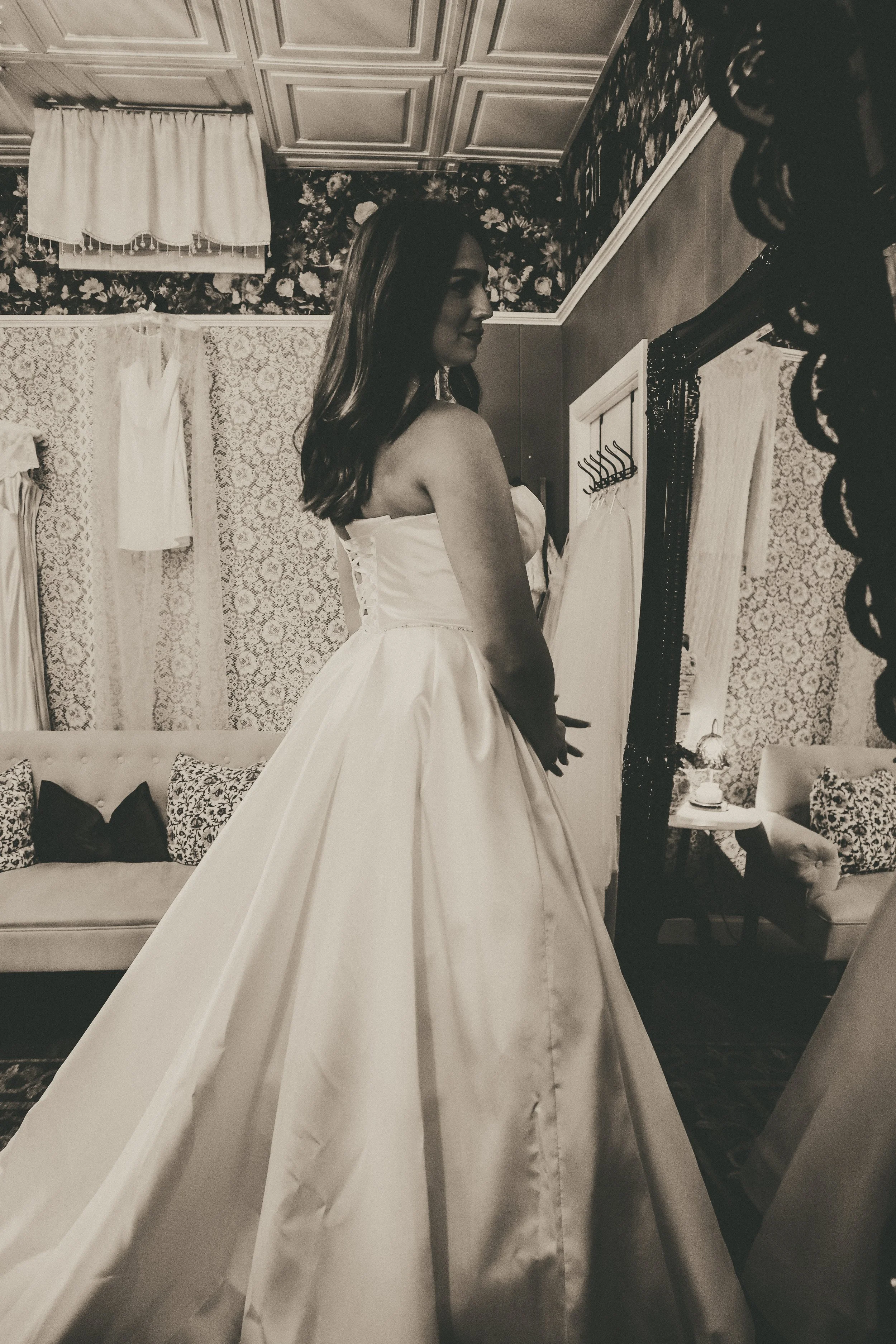 A bride in an ivory ballgown captured in a Bridal Portrait Session at Art & Lace — 2.5 hours of styling paired with editorial photography.