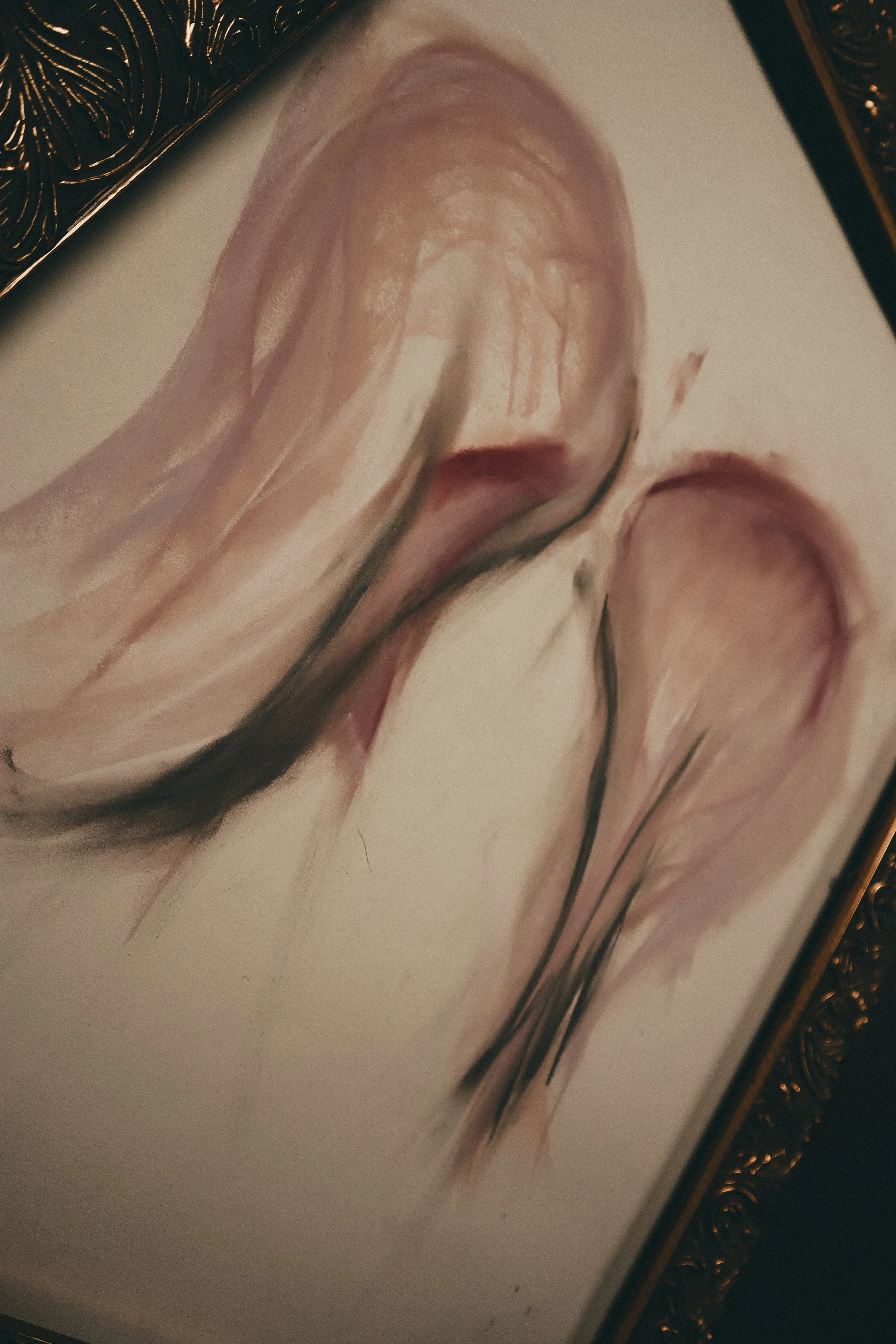 Rose Wings art print close-up detail by Samantha Almeida | Art & Lace Studio