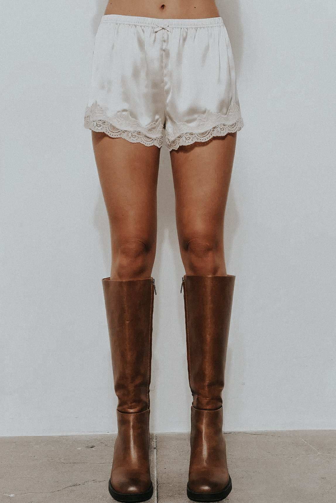 Isla Lace Trim Satin Shorts in Cream.jpg