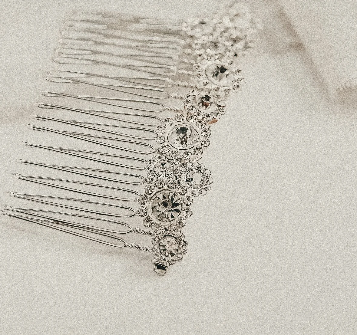Silver Rhinestone Hair Comb